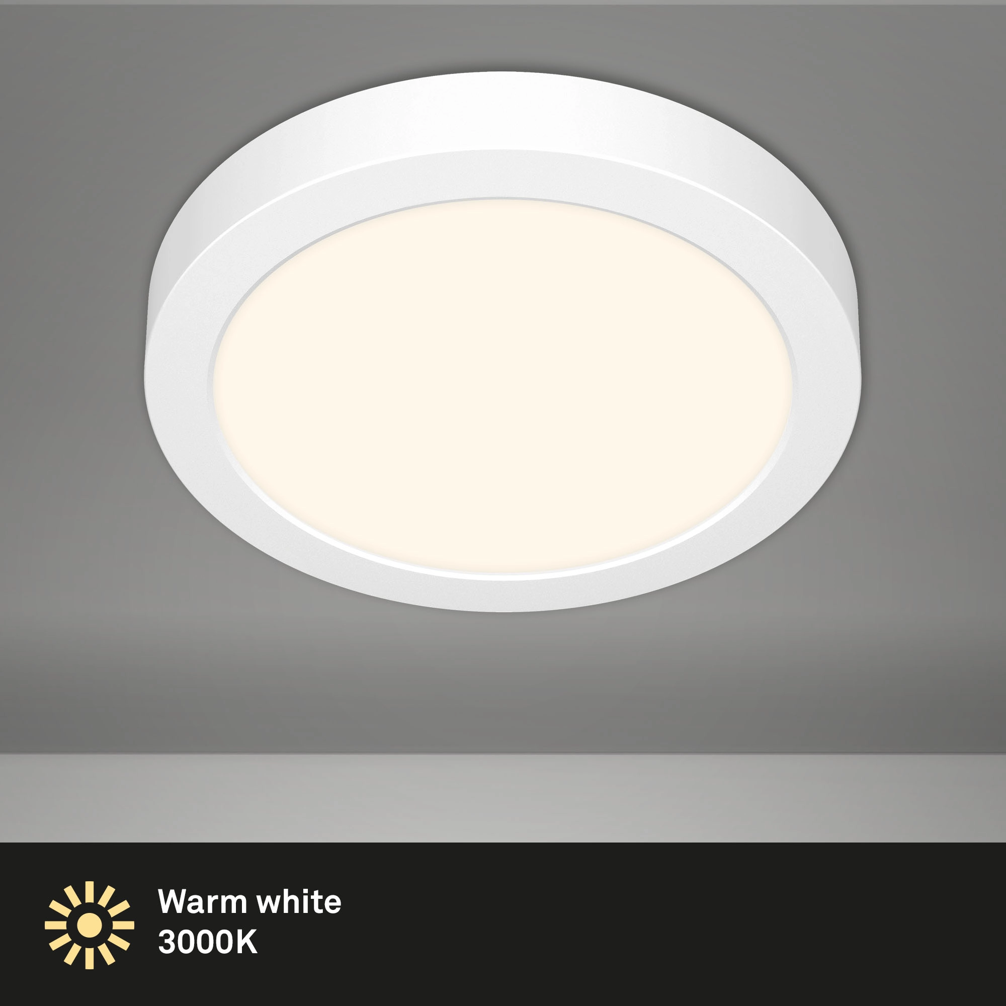 LED Aufbauleuchte Ø 22 cm, LED-Platine, 18 W, 1850 lm, weiß