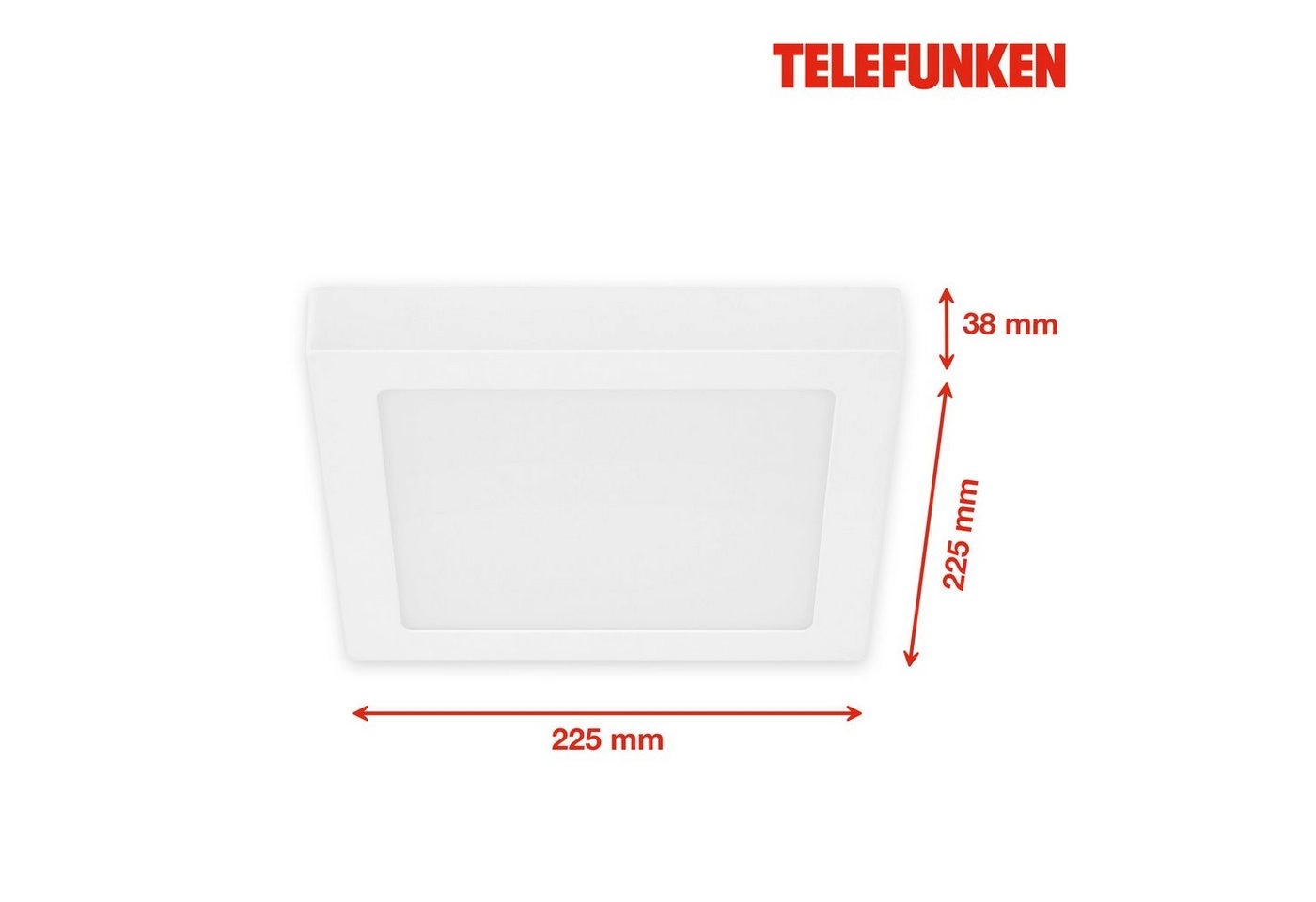 TELEFUNKEN Smart LED Aufbauleuchte, 22,5 cm, 18 W, Weiß