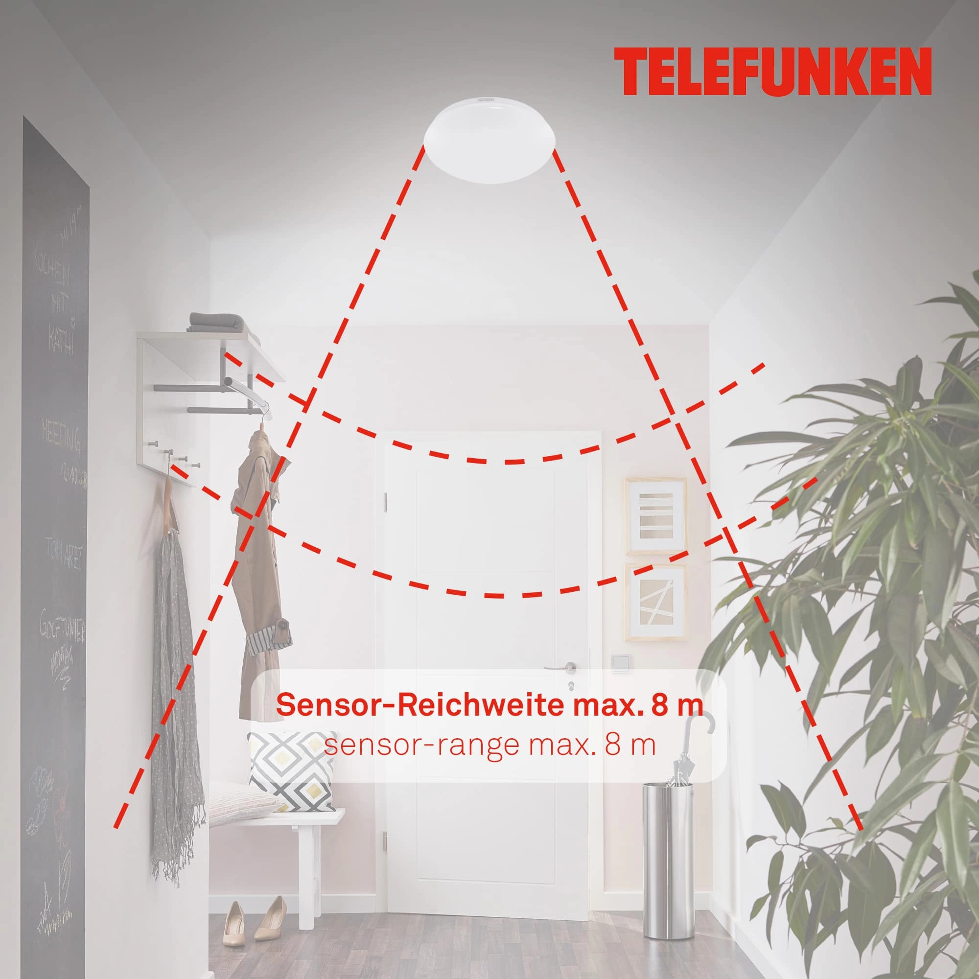 TELEFUNKEN Sensor LED Deckenleuchte, Ø 28 cm, 15 W, Weiß