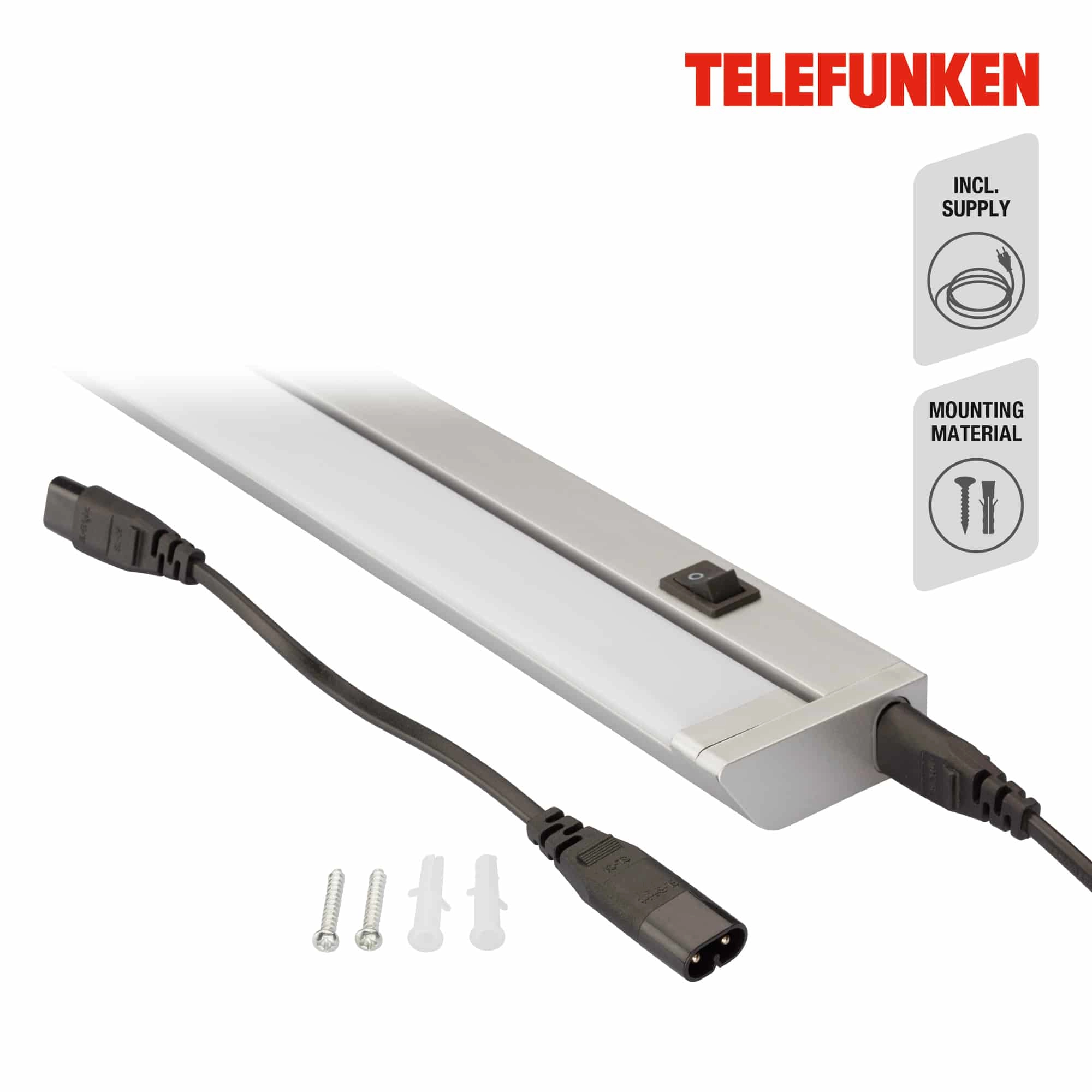 TELEFUNKEN LED Unterbauleuchte, 55 cm, 8,5 W, Titan