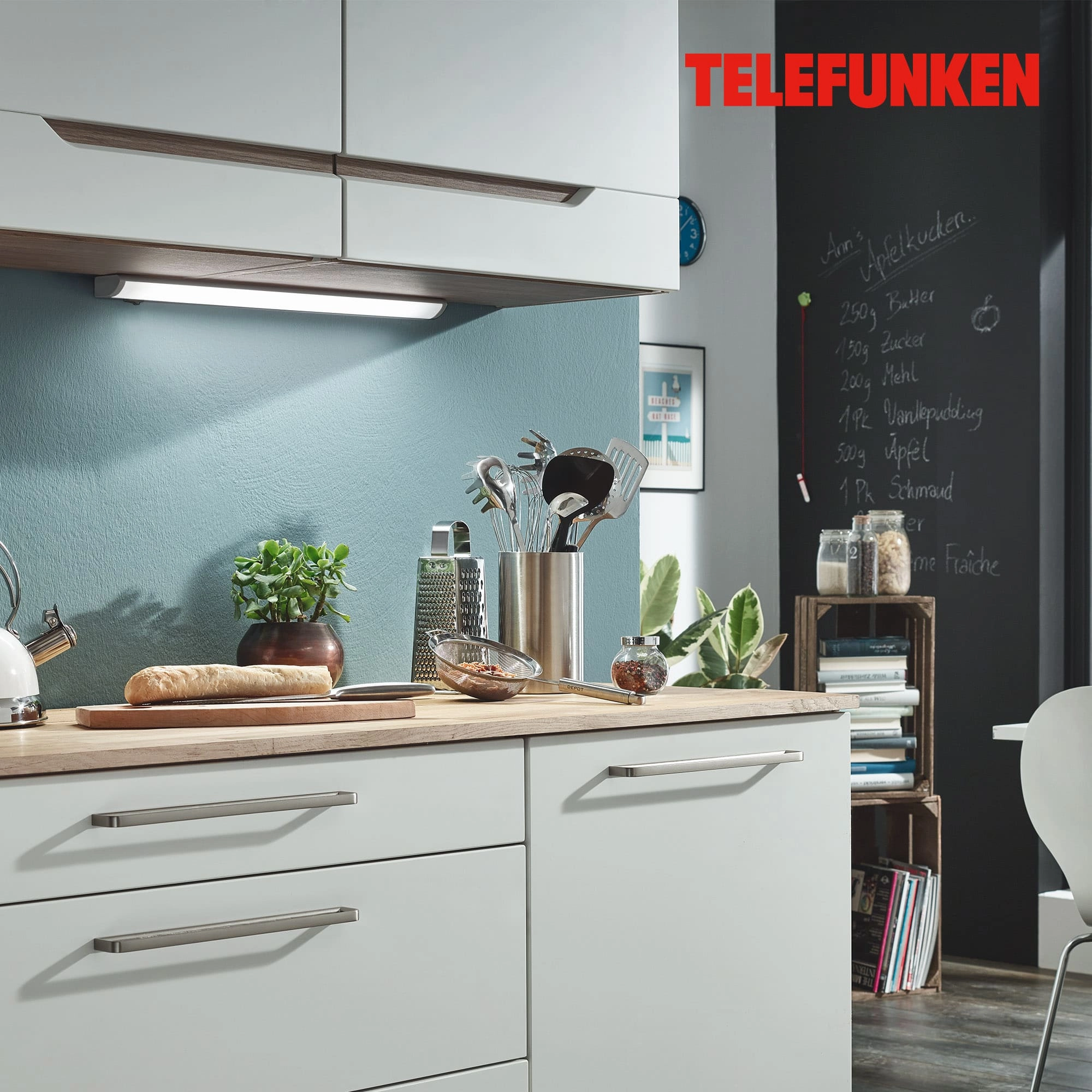 TELEFUNKEN LED Unterbauleuchte, 55 cm, 8,5 W, Titan