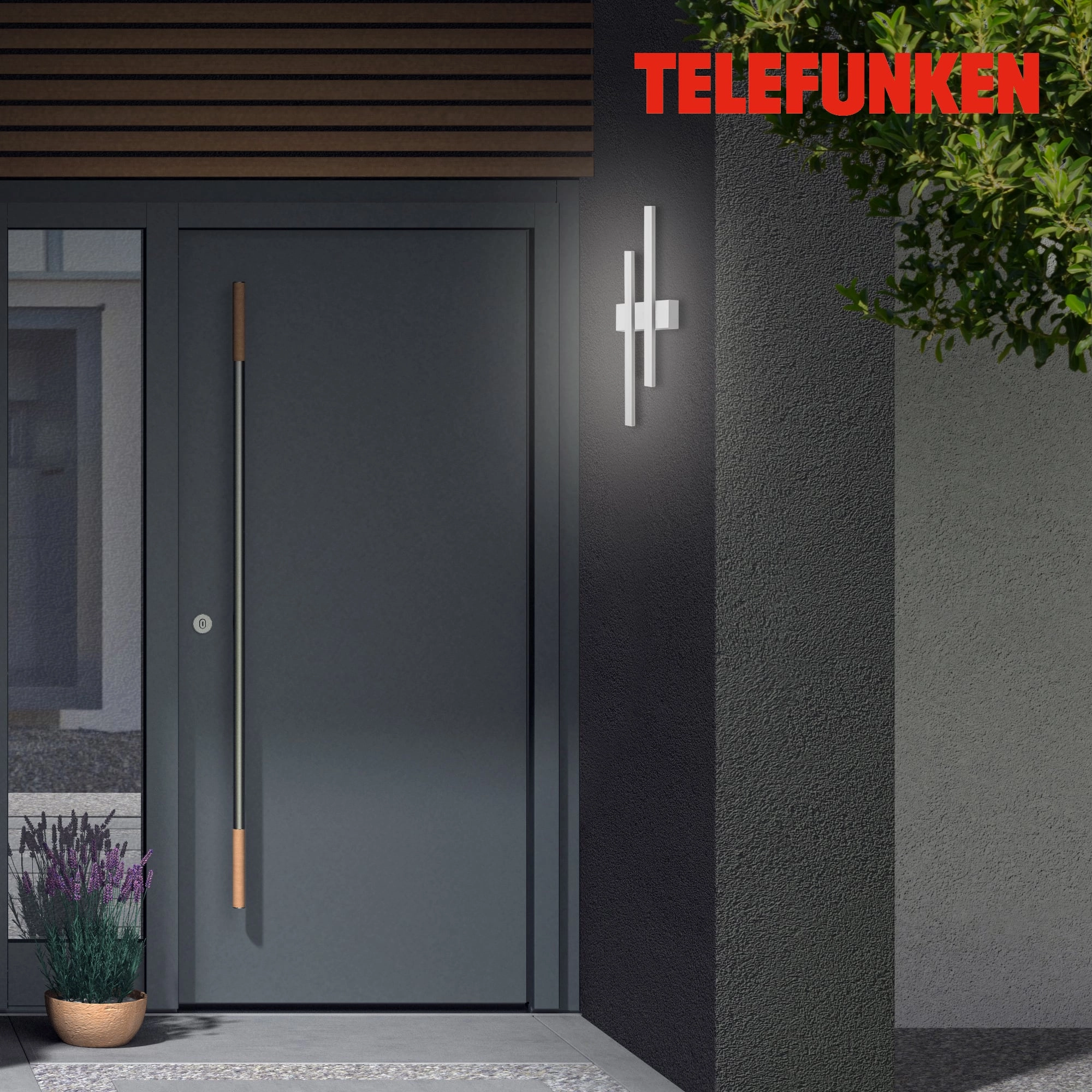 TELEFUNKEN LED Außenwandleuchte, 47 cm, 8 W, Silber