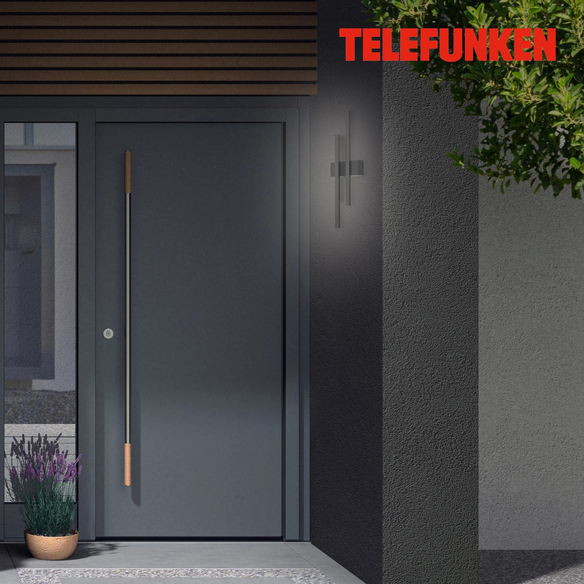 TELEFUNKEN LED Außenwandleuchte, 47 cm, 8 W, Schwarz