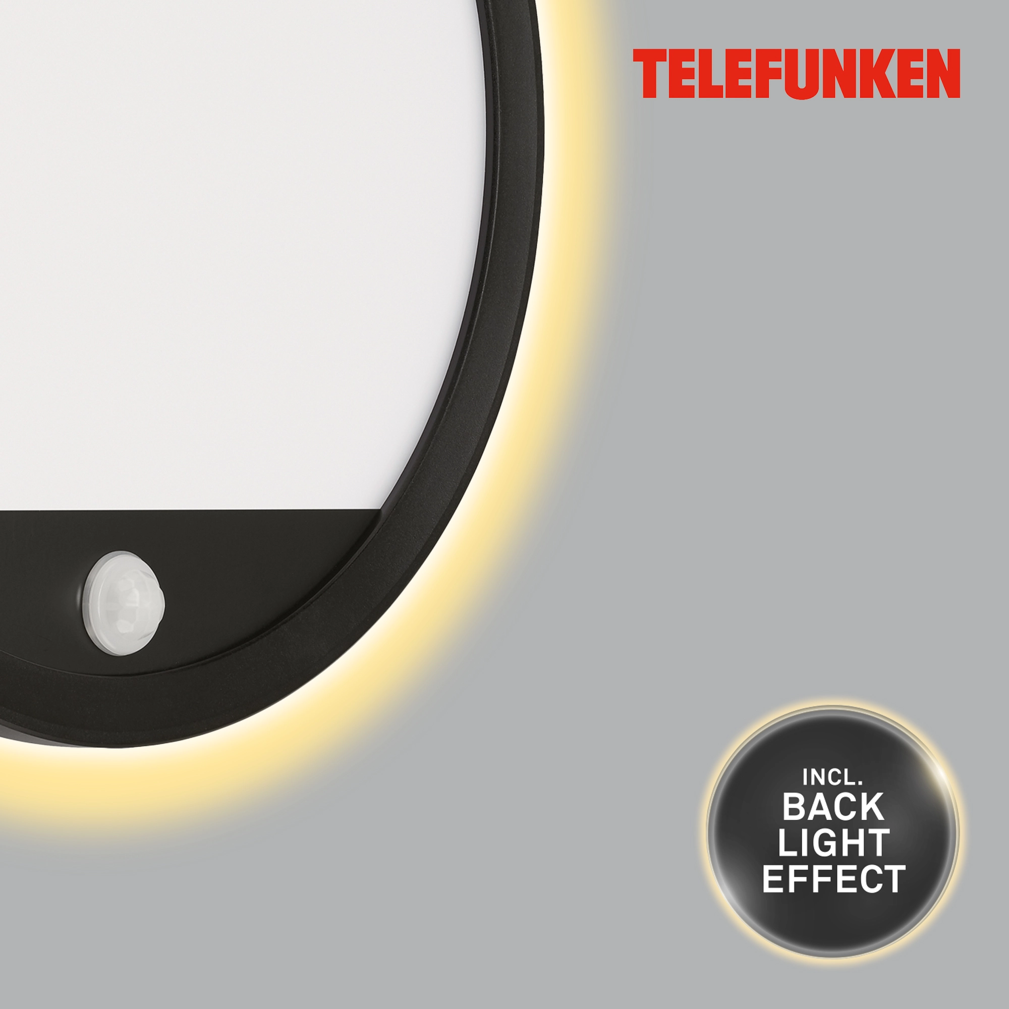 TELEFUNKEN LED Außenwandleuchte, Ø 28 cm, 15 W, Schwarz