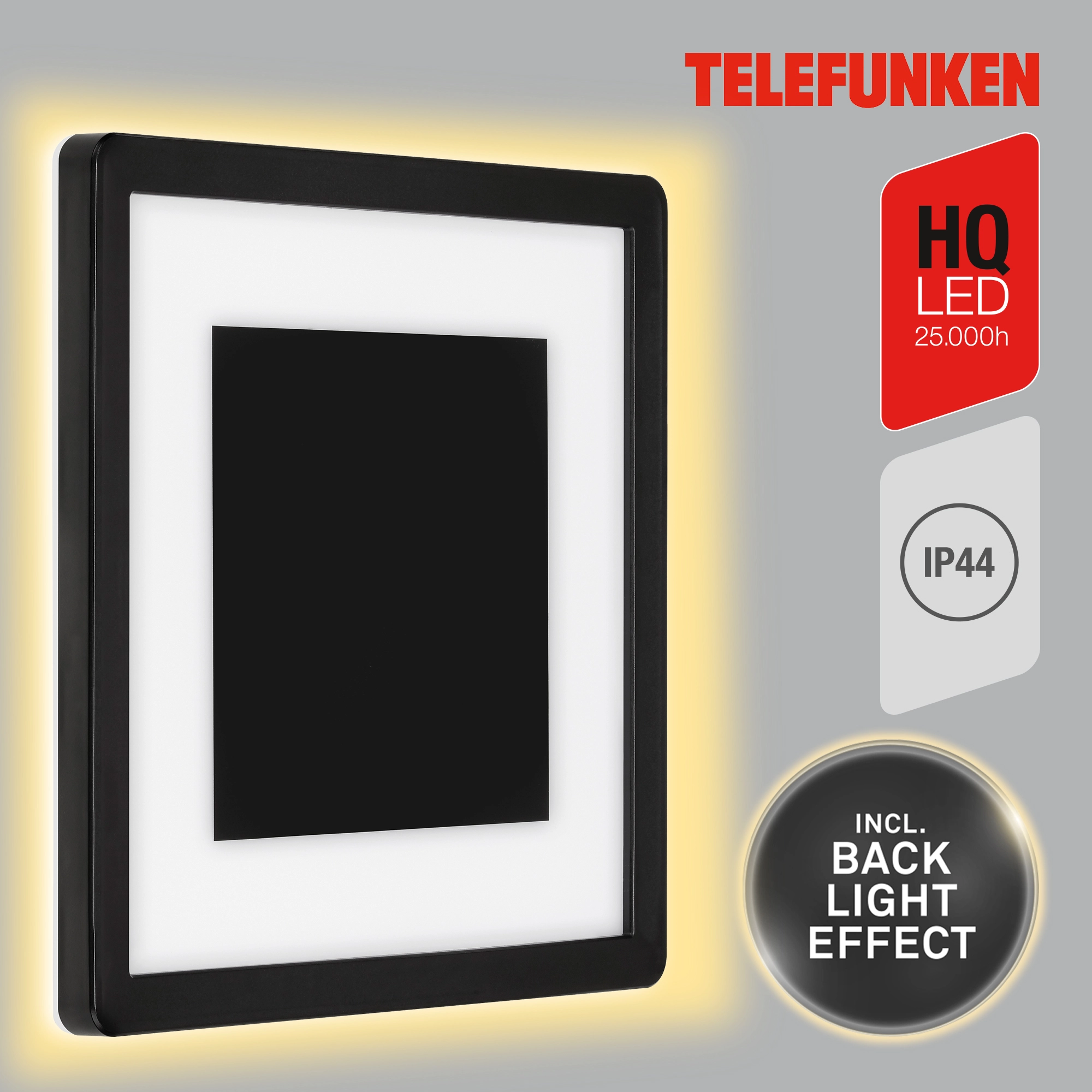 TELEFUNKEN LED Außenwandleuchte, 25 cm, 15 W, Schwarz