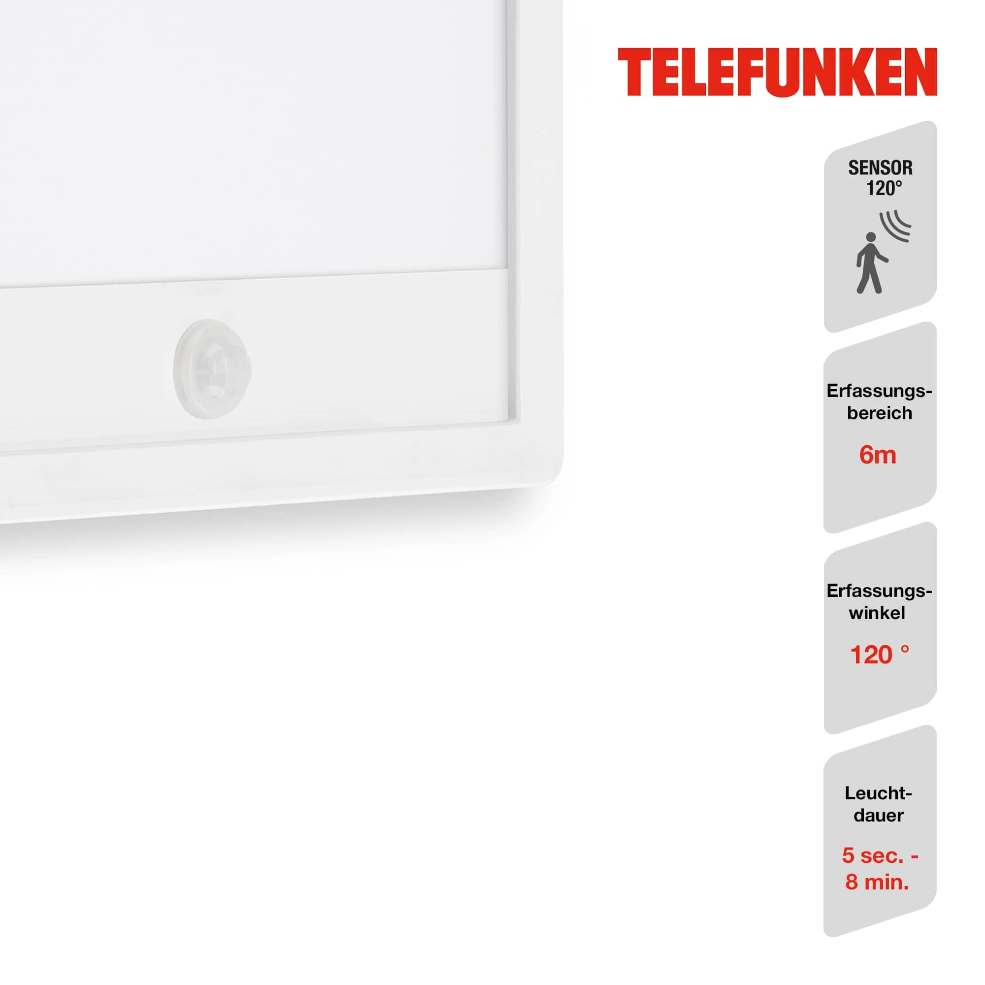 TELEFUNKEN LED Außenwandleuchte, 25 cm, 15 W, Weiß