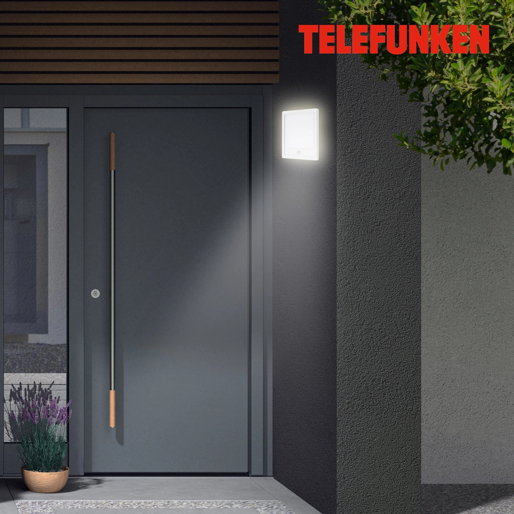 TELEFUNKEN LED Außenwandleuchte, 25 cm, 15 W, Weiß