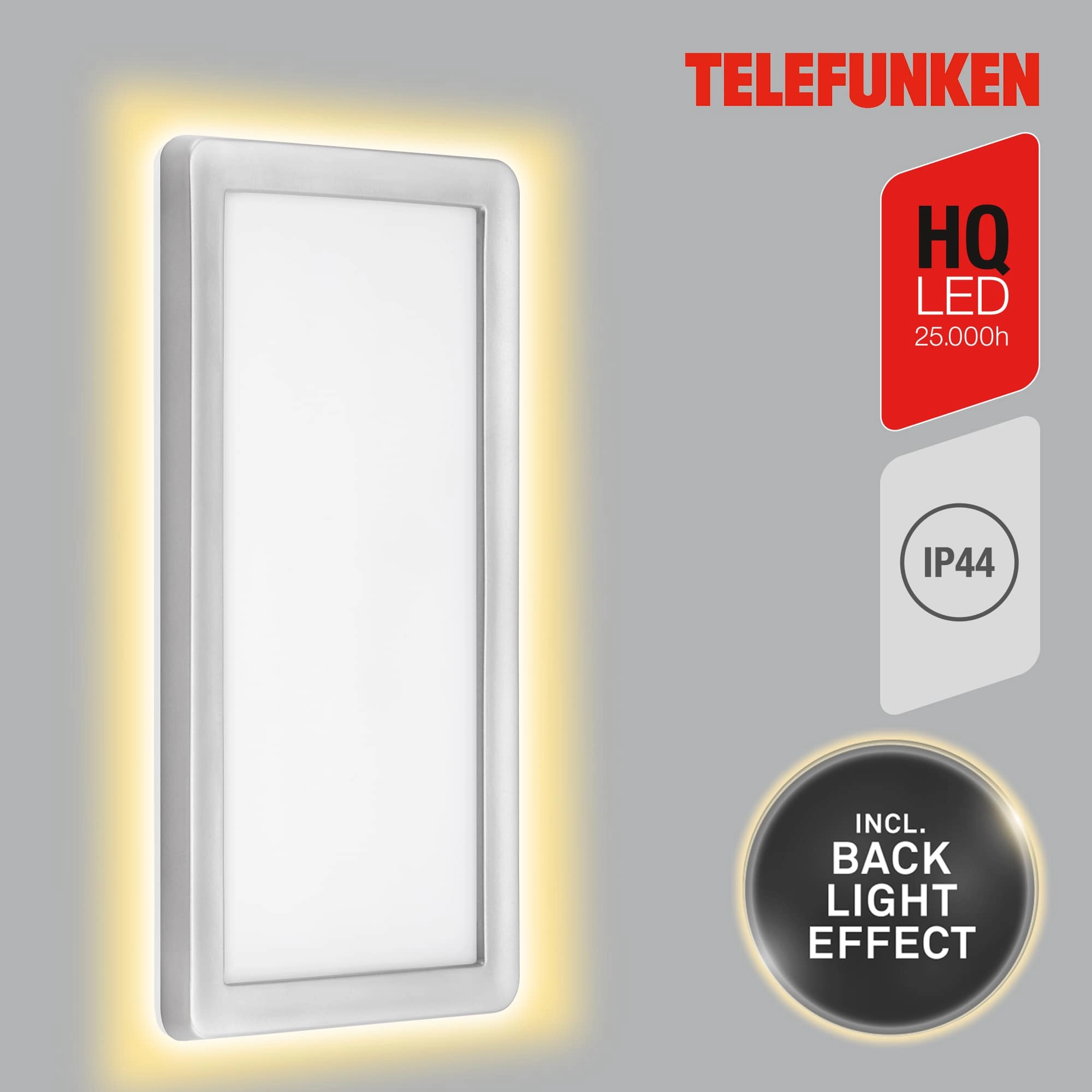 TELEFUNKEN LED Außenwandleuchte, 28 cm, 16 W, Silber