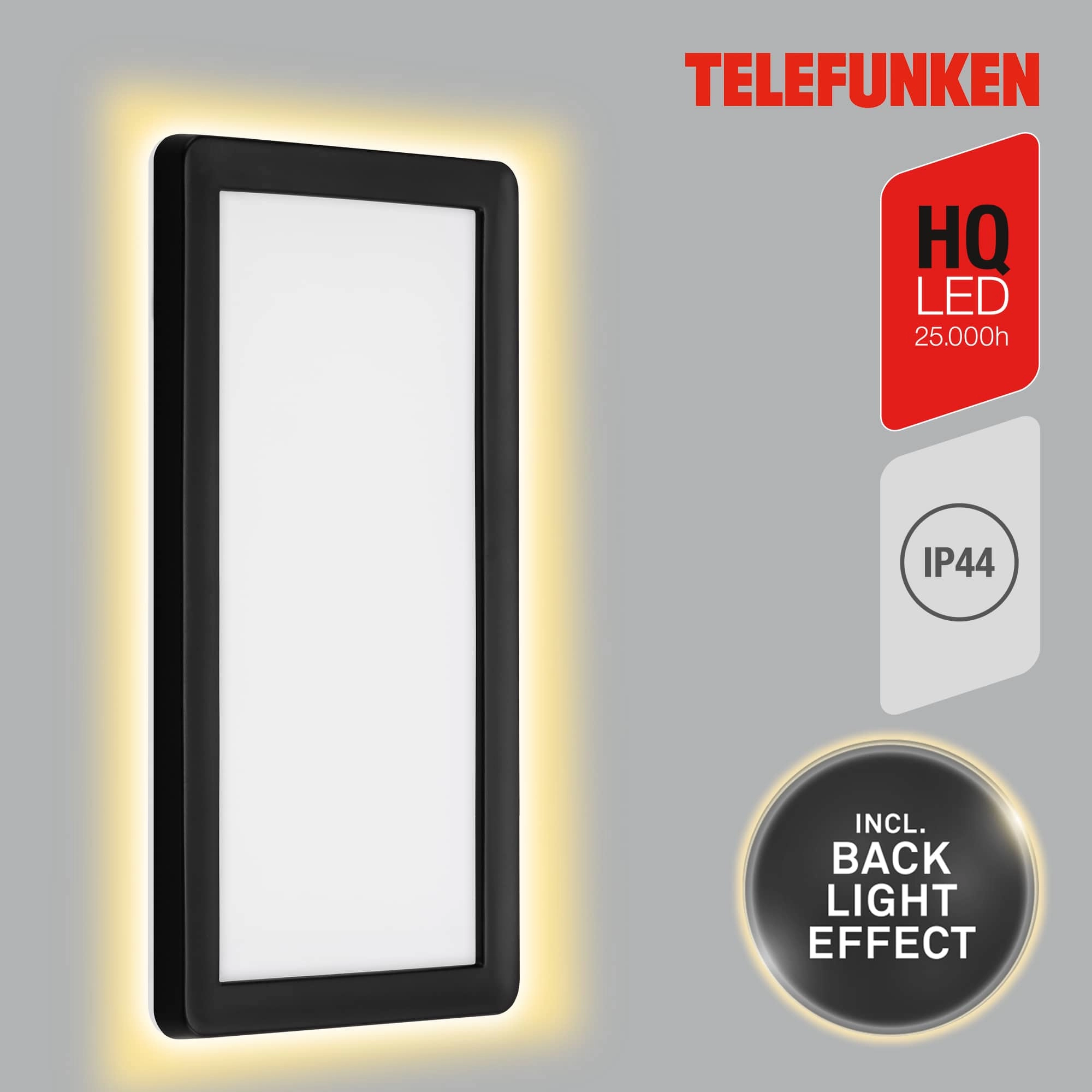 TELEFUNKEN LED Außenwandleuchte, 28 cm, 16 W, Schwarz