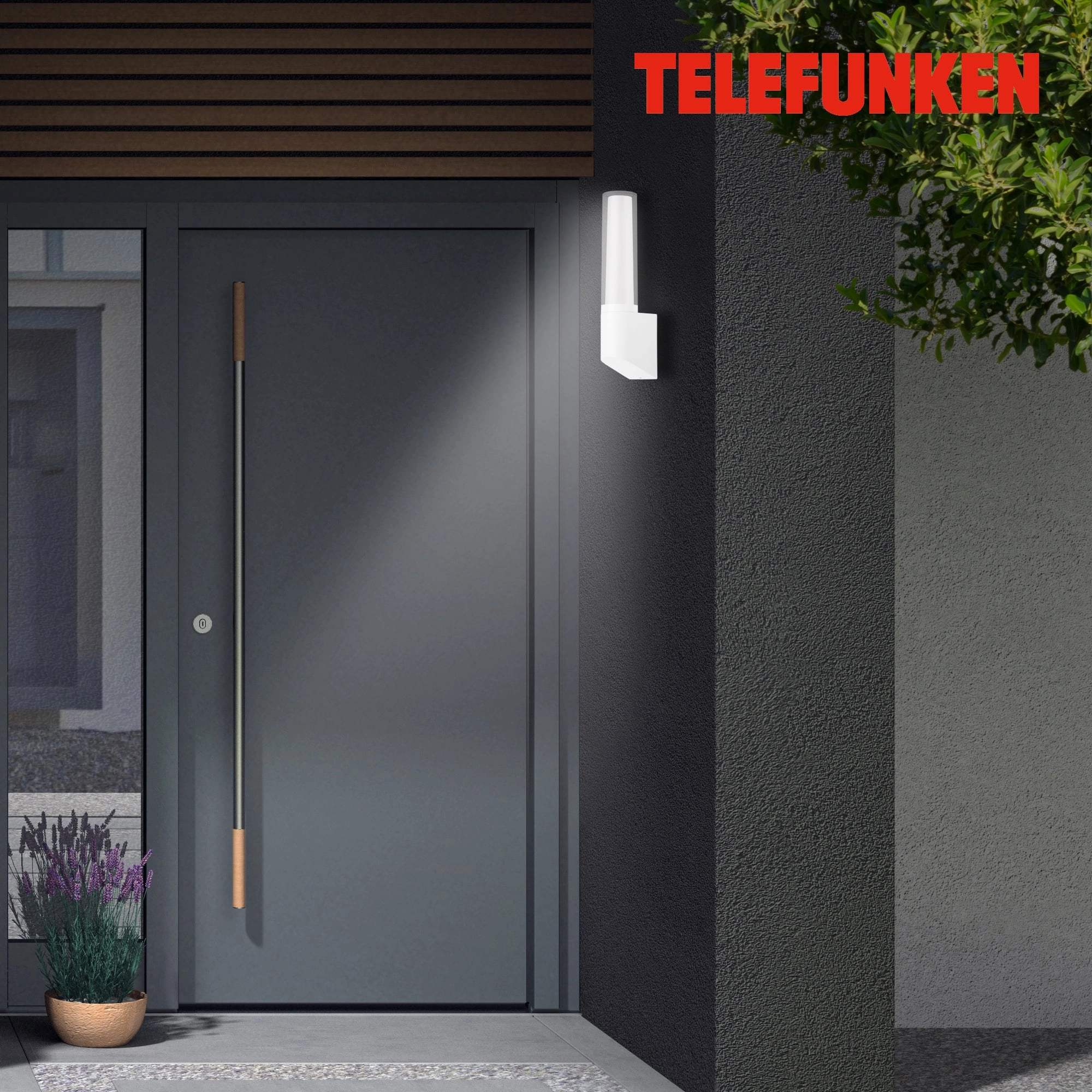 TELEFUNKEN LED Außenwandleuchte, 33,2 cm, 8 W, Weiß