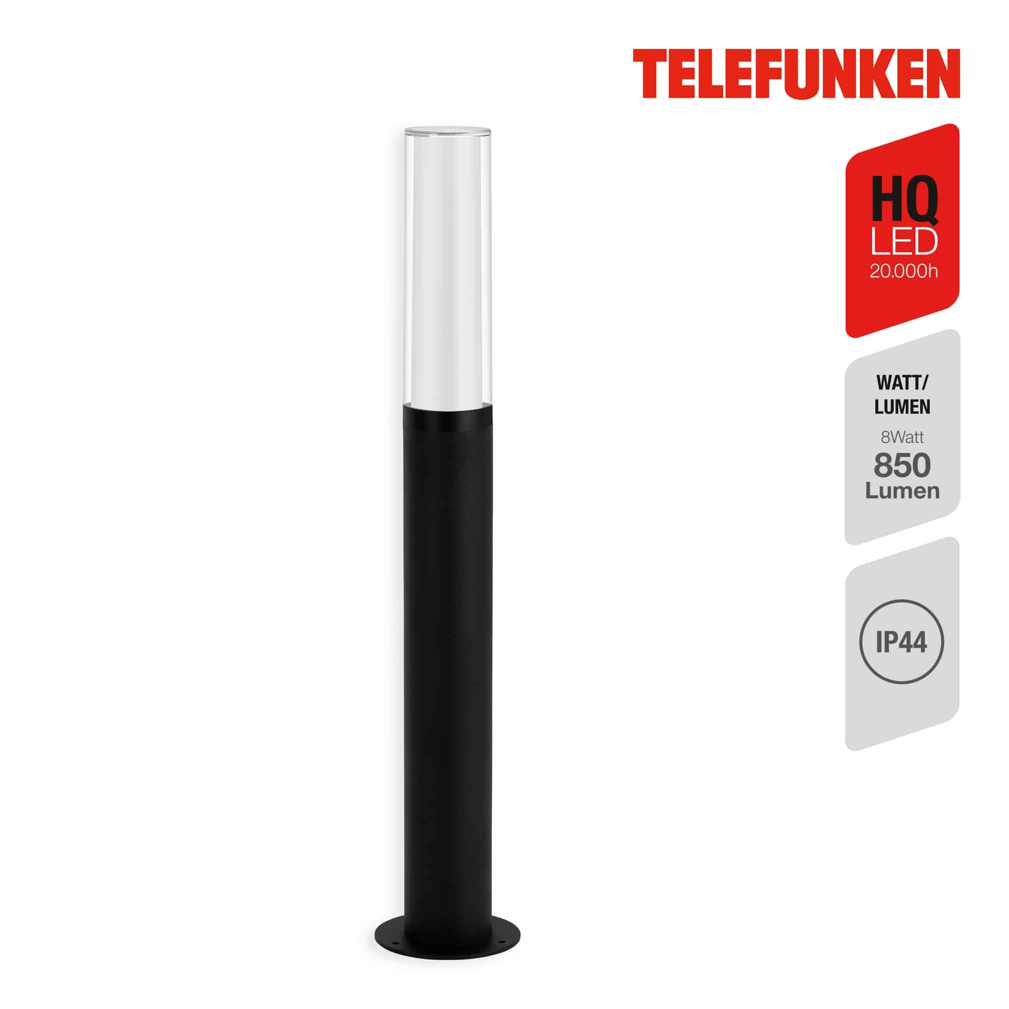 TELEFUNKEN LED Außenstehleuchte, 57 cm, 8 W, Schwarz