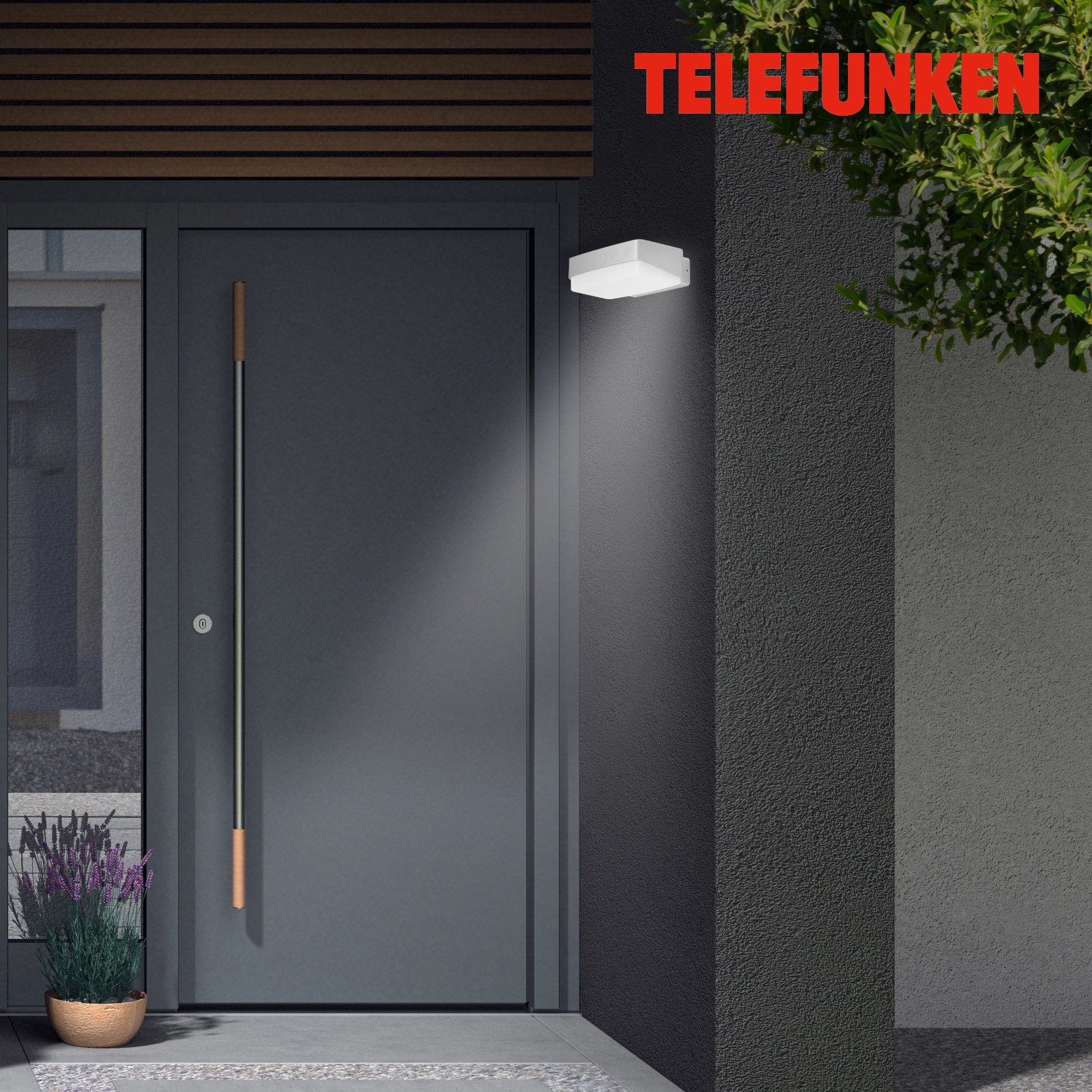 TELEFUNKEN LED Außenwandleuchte, 18,2 cm, 14 W, Silber