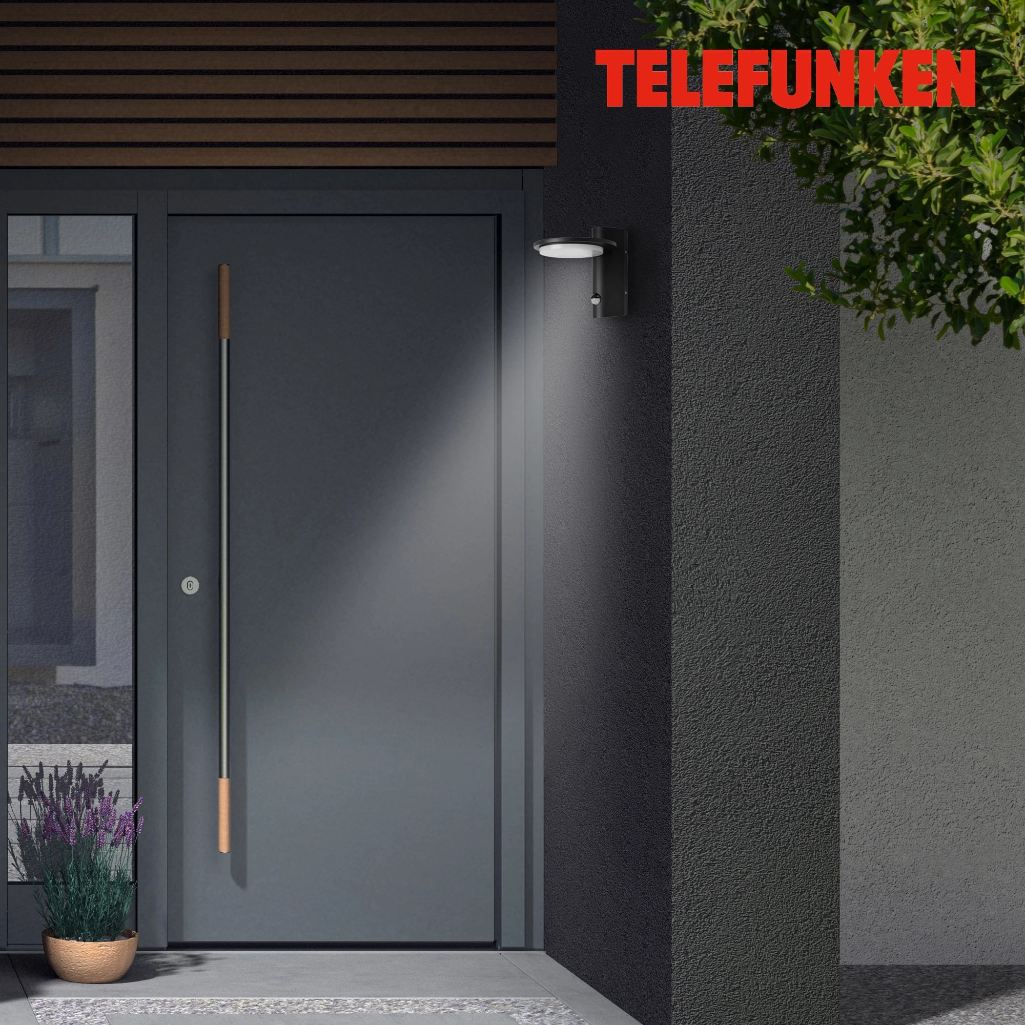 TELEFUNKEN LED Außenwandleuchte, 18 cm, 10 W, Schwarz