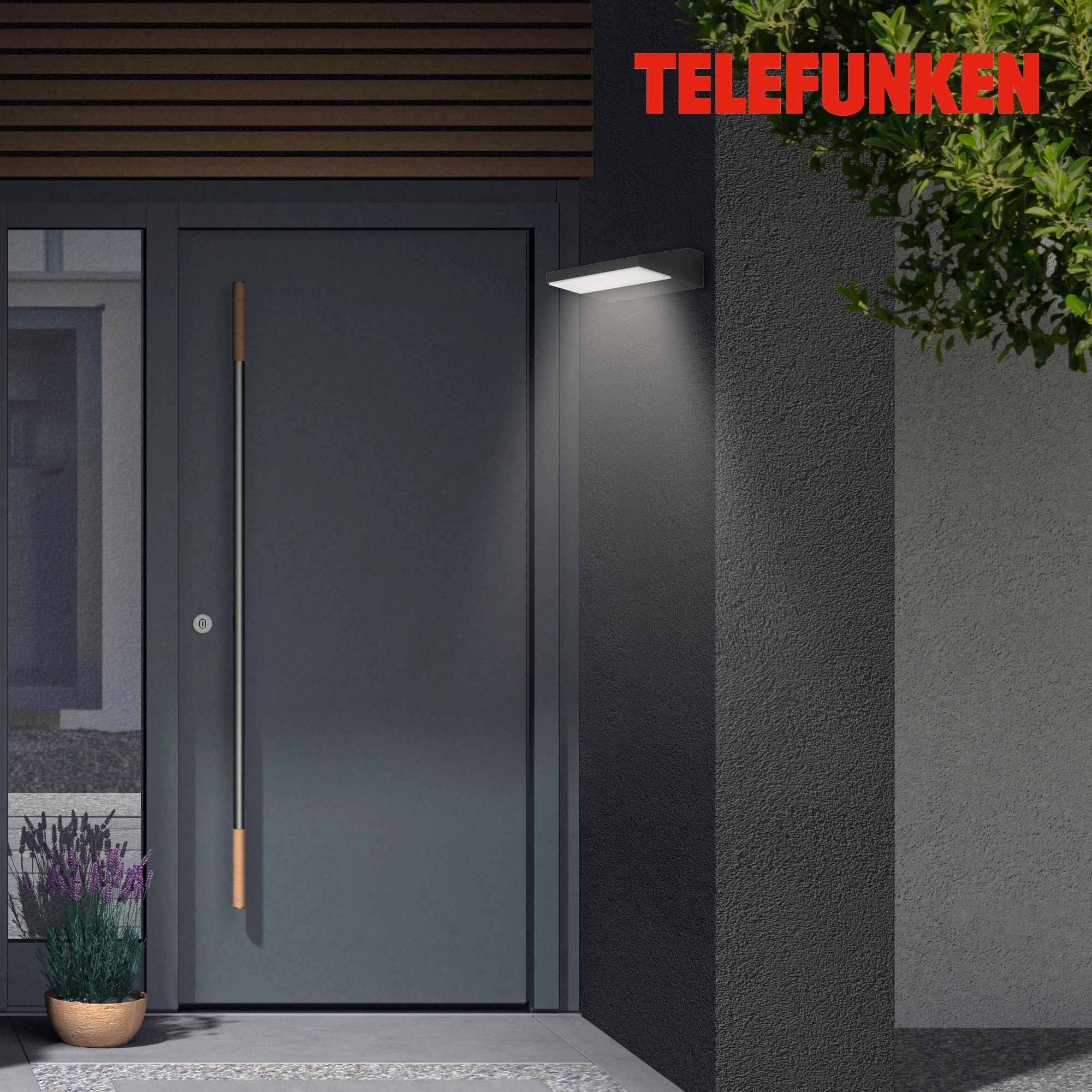 TELEFUNKEN LED Außenwandleuchte, 17,2 cm, 10 W, Schwarz