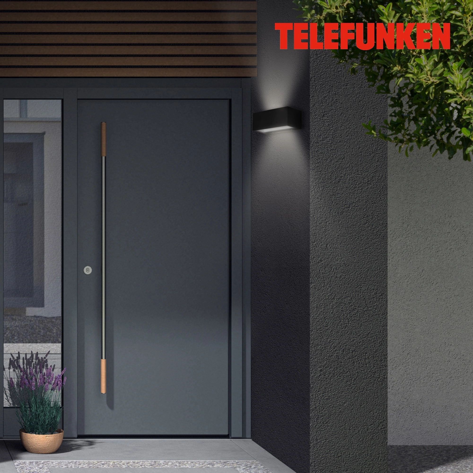 TELEFUNKEN LED Außenwandleuchte, 18,5 cm, 6 W, Schwarz
