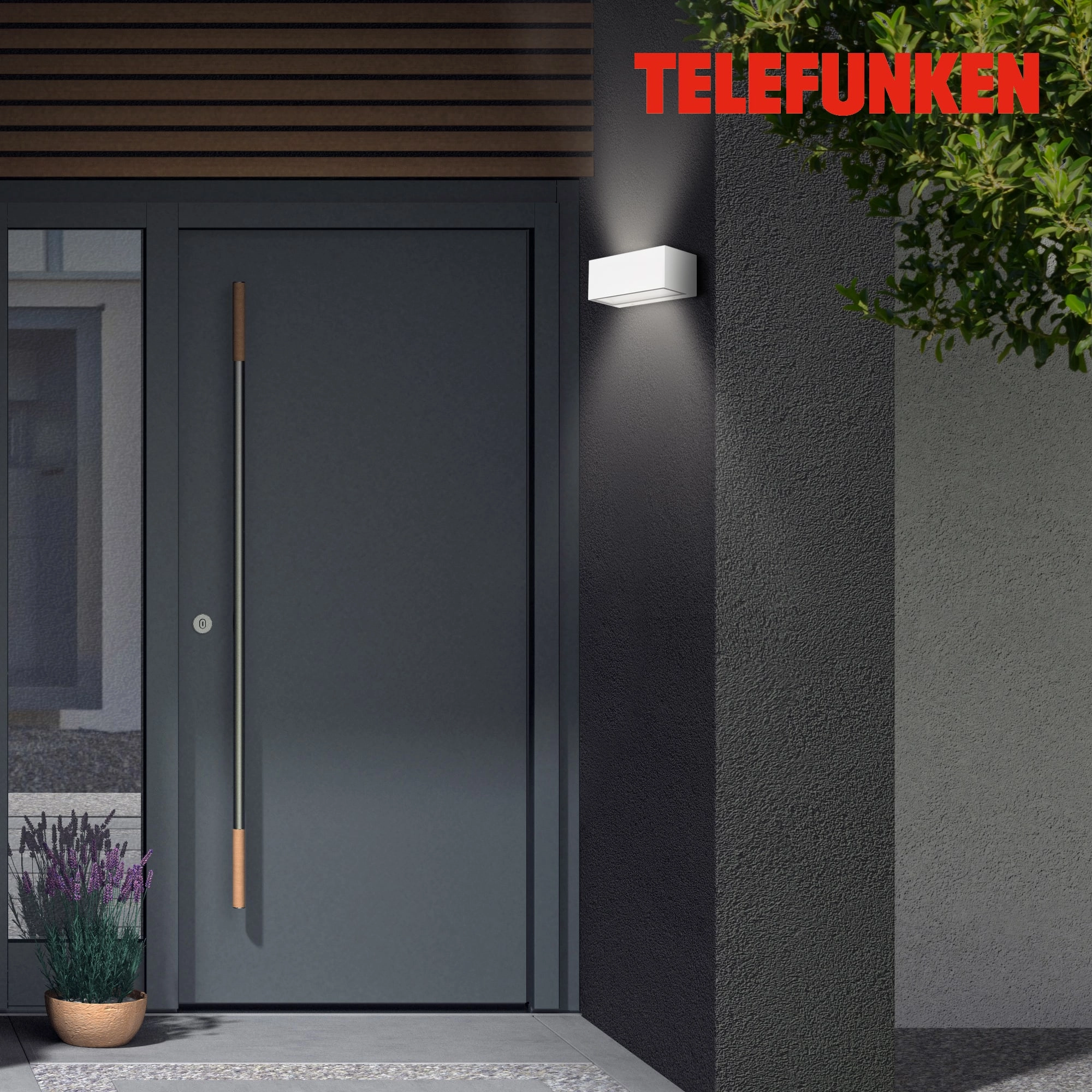 TELEFUNKEN LED Außenwandleuchte, 18,5 cm, 12 W, Weiß
