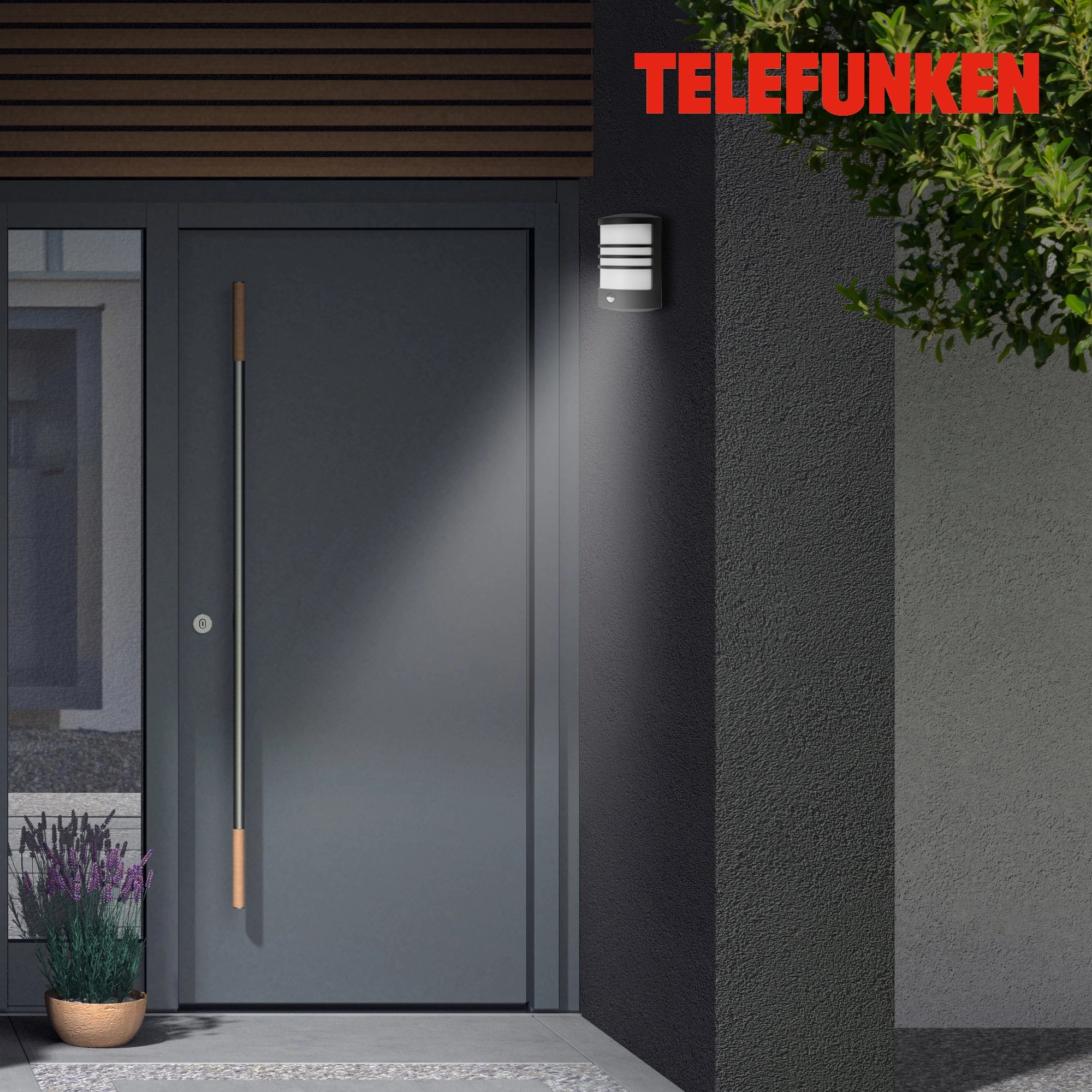 TELEFUNKEN LED Außenwandleuchte, 18 cm, 12 W, Schwarz
