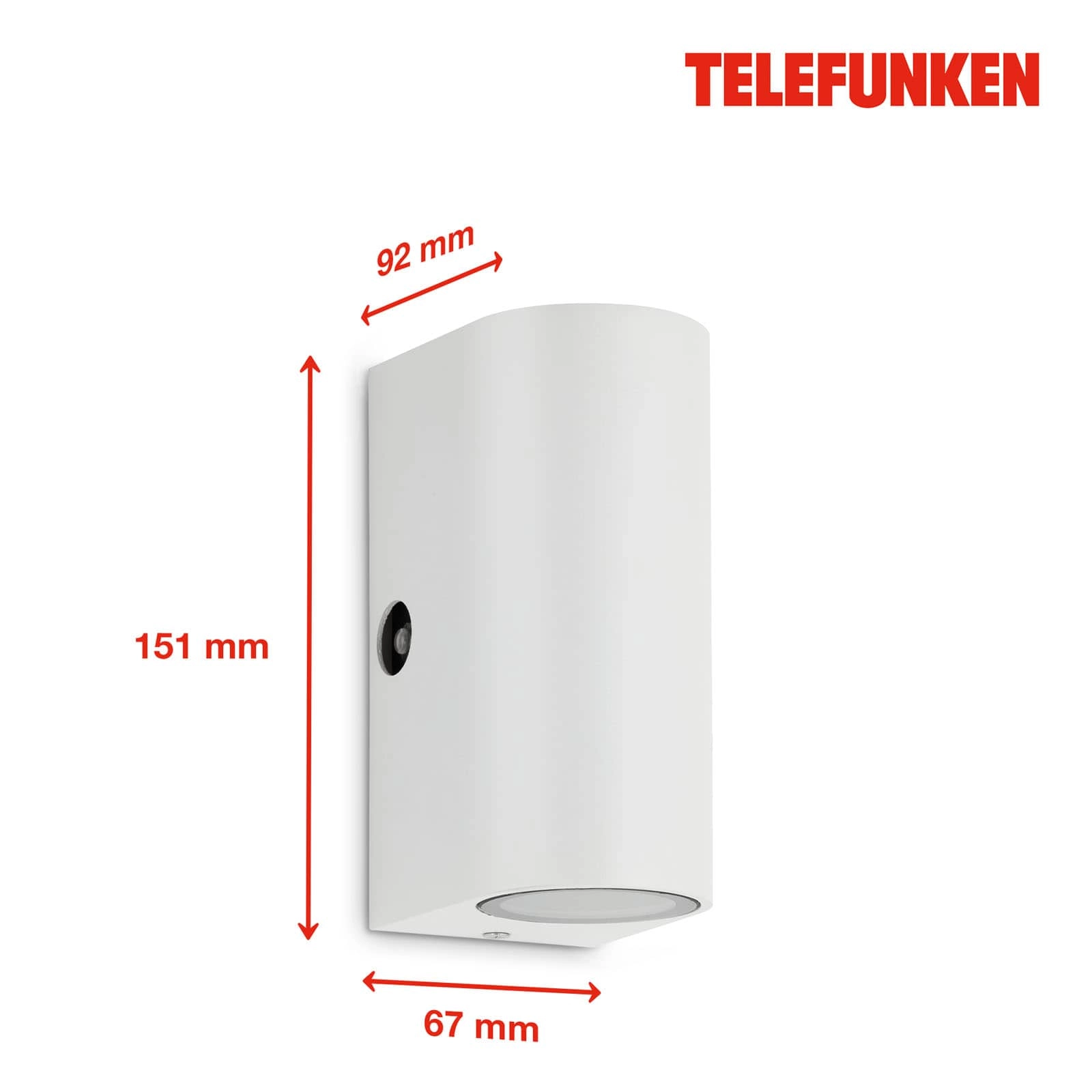 TELEFUNKEN LED Sensor Außenwandleuchte, 15,1 cm, 10 W, Weiß