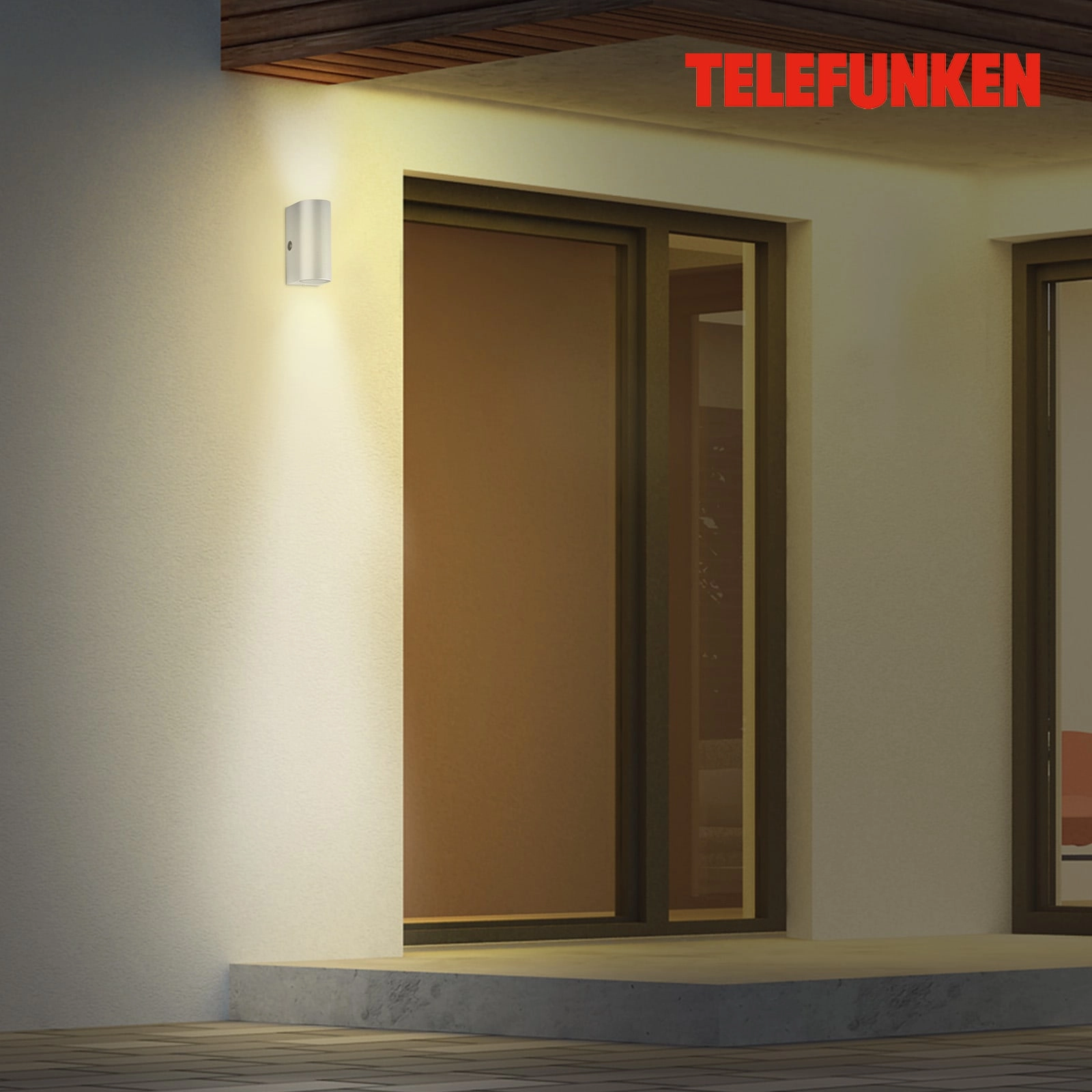 TELEFUNKEN LED Sensor Außenwandleuchte, 15,1 cm, 10 W, Silber