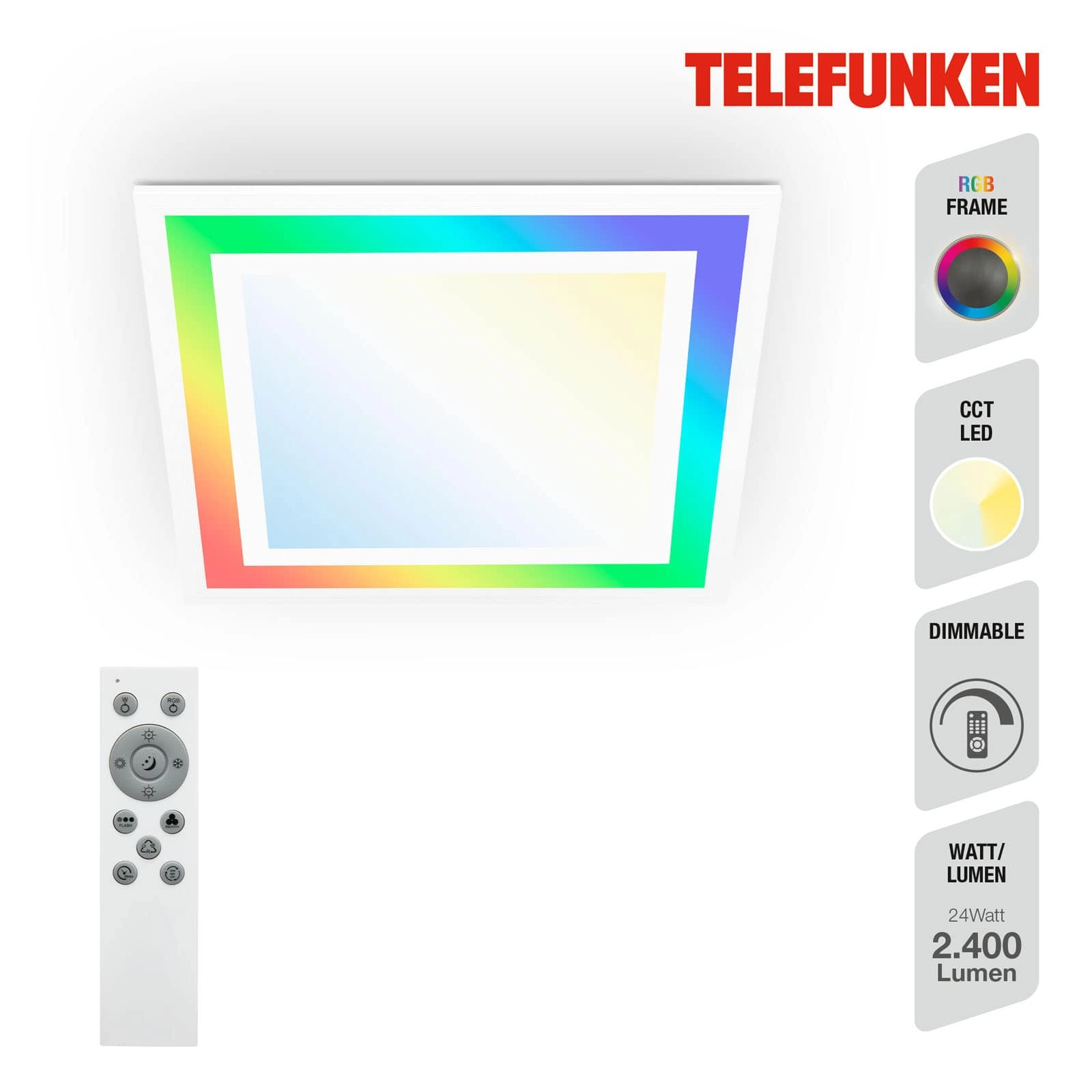 TELEFUNKEN LED Panel, Memory, Fernbedienung, RGB, Timer