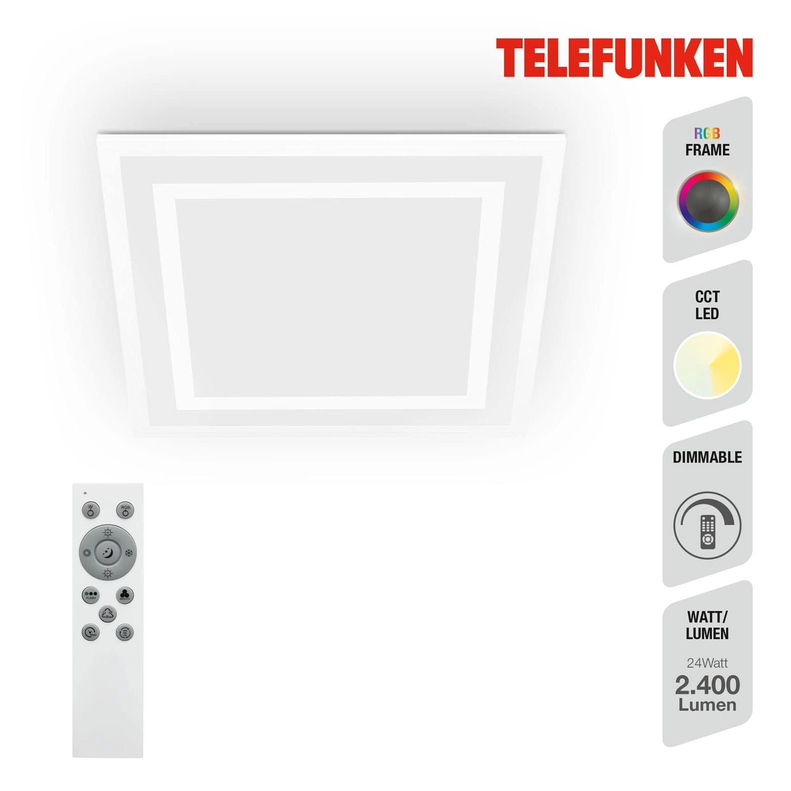 TELEFUNKEN LED Panel, Memory, Fernbedienung, RGB, Timer