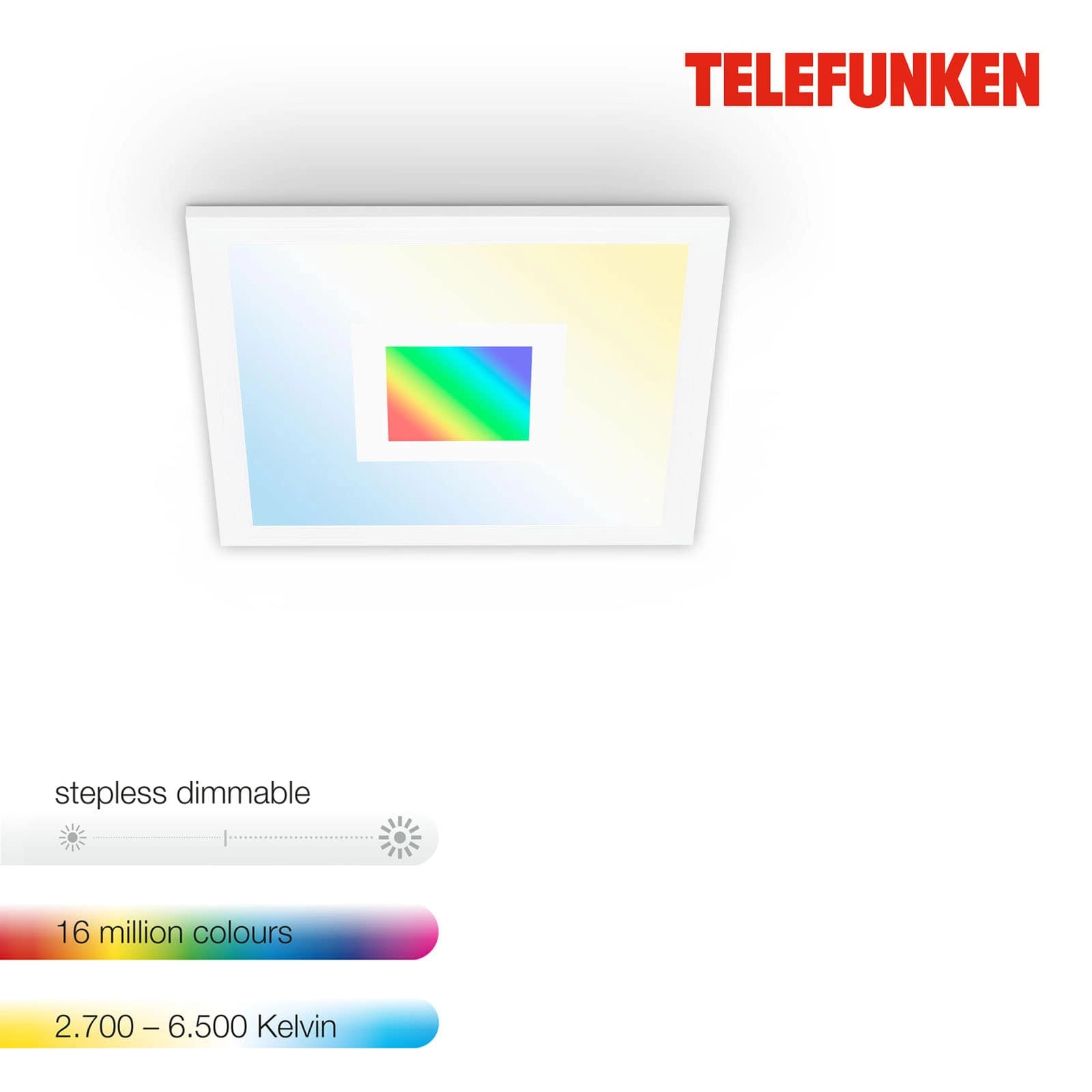 TELEFUNKEN LED Panel, Memory, Fernbedienung, RGB, Timer