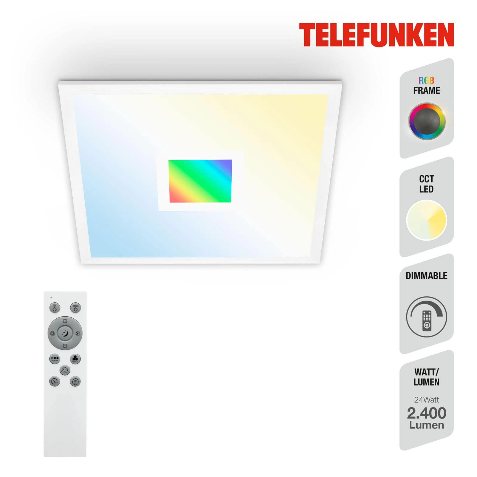TELEFUNKEN LED Panel, Memory, Fernbedienung, RGB, Timer