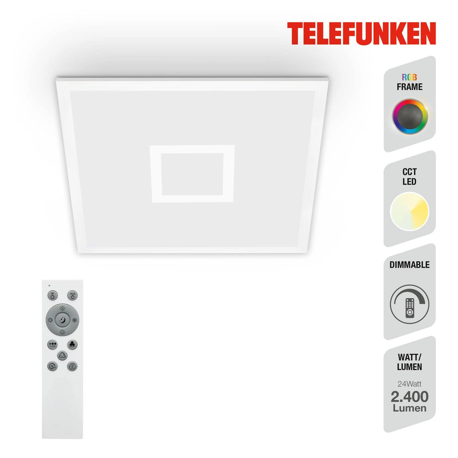 TELEFUNKEN LED Panel, Memory, Fernbedienung, RGB, Timer