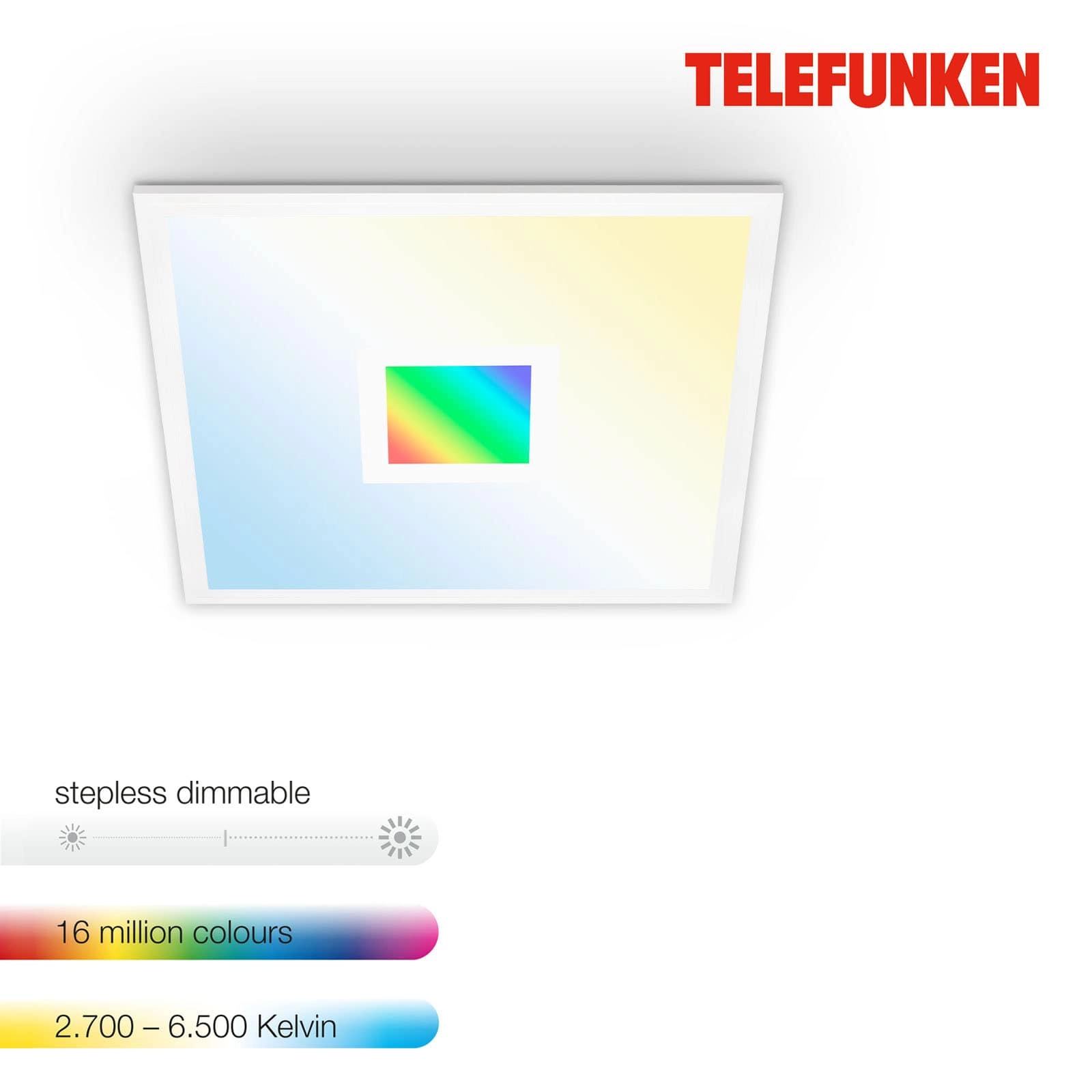 TELEFUNKEN LED Panel, Memory, Fernbedienung, RGB, Timer
