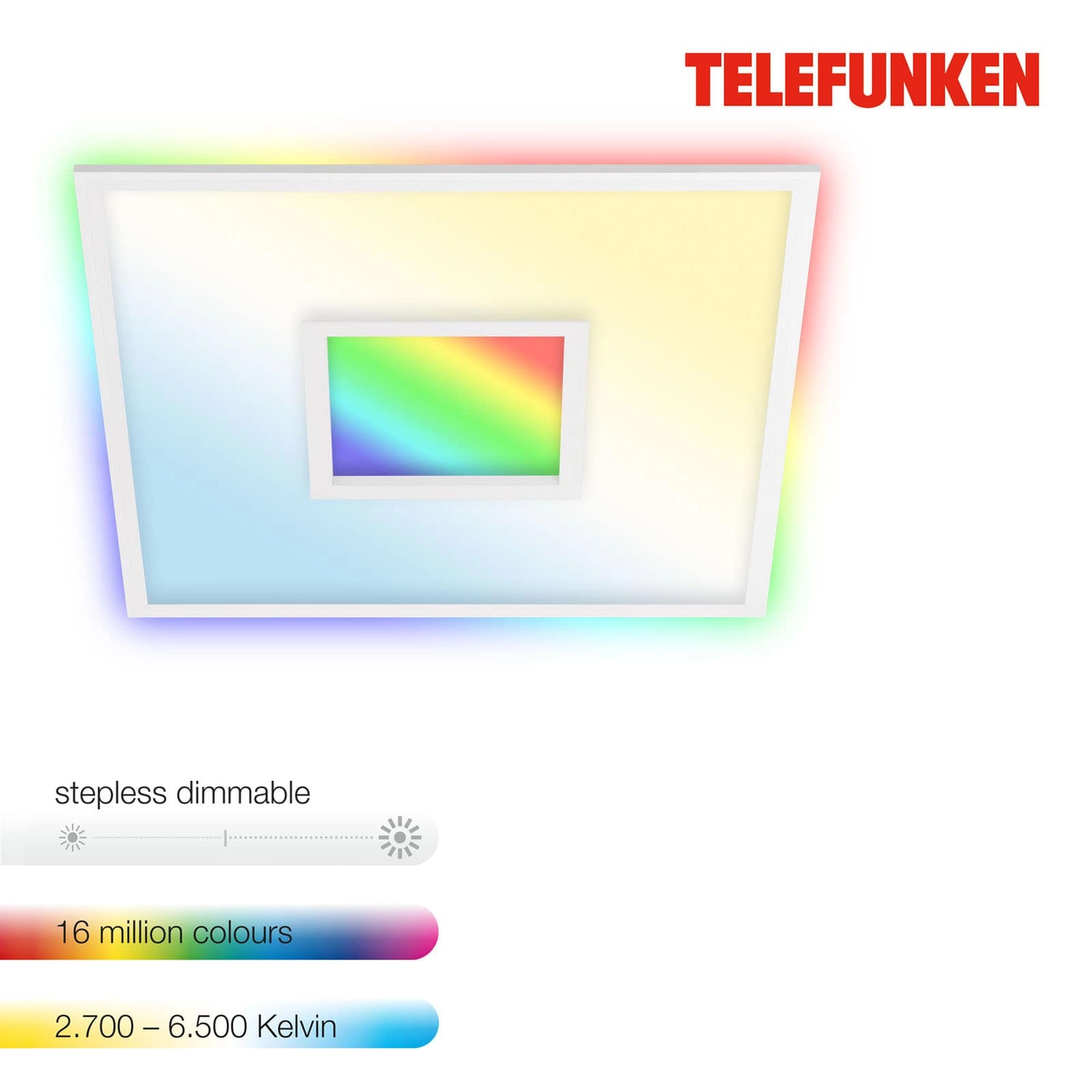 TELEFUNKEN LED Panel, Memory, Fernbedienung, RGB, Timer, Backlight