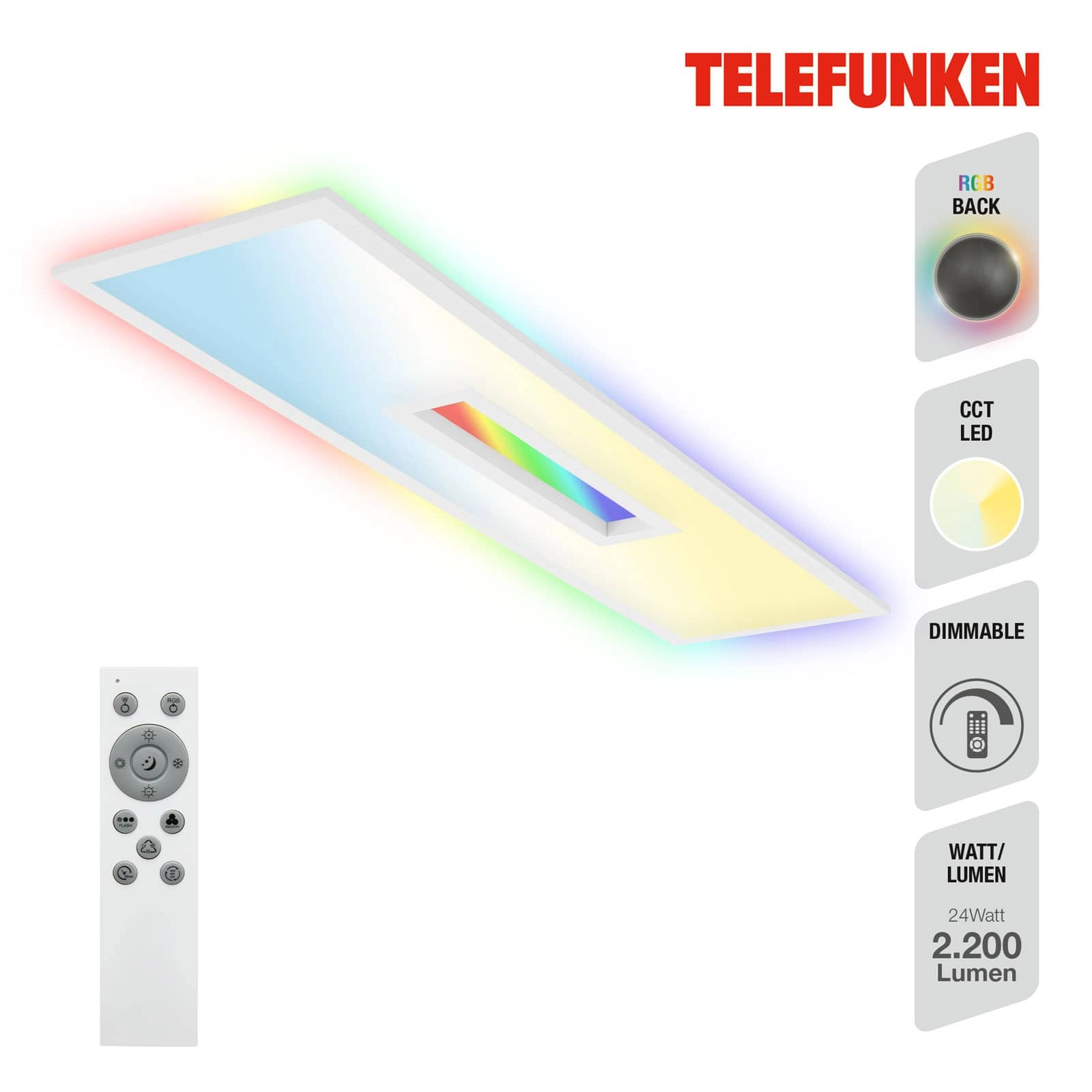 TELEFUNKEN LED Panel, Memory, Fernbedienung, RGB, Timer, Backlight