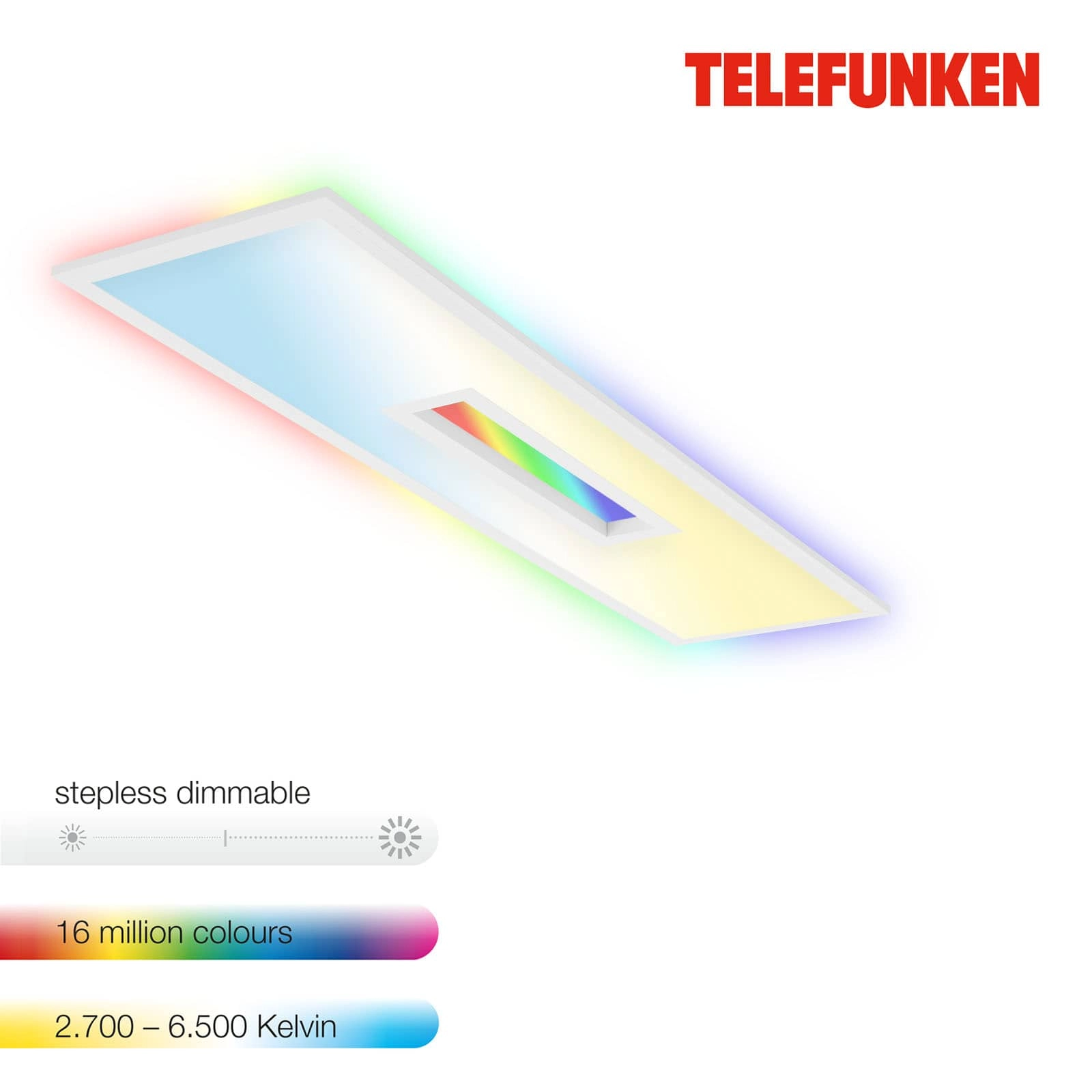 TELEFUNKEN LED Panel, Memory, Fernbedienung, RGB, Timer, Backlight