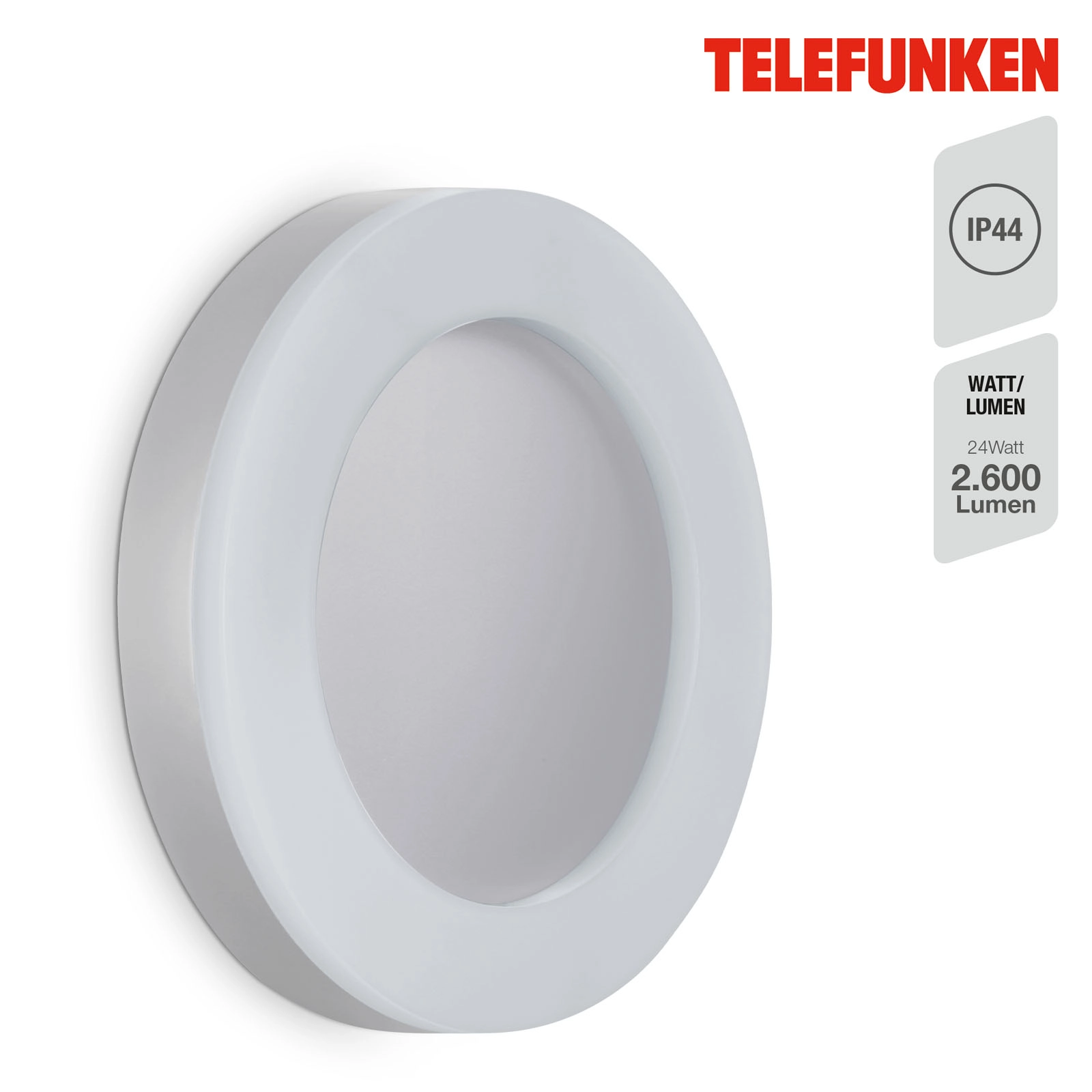 LED Außenleuchte, silber, 1xLED-Platine/24W