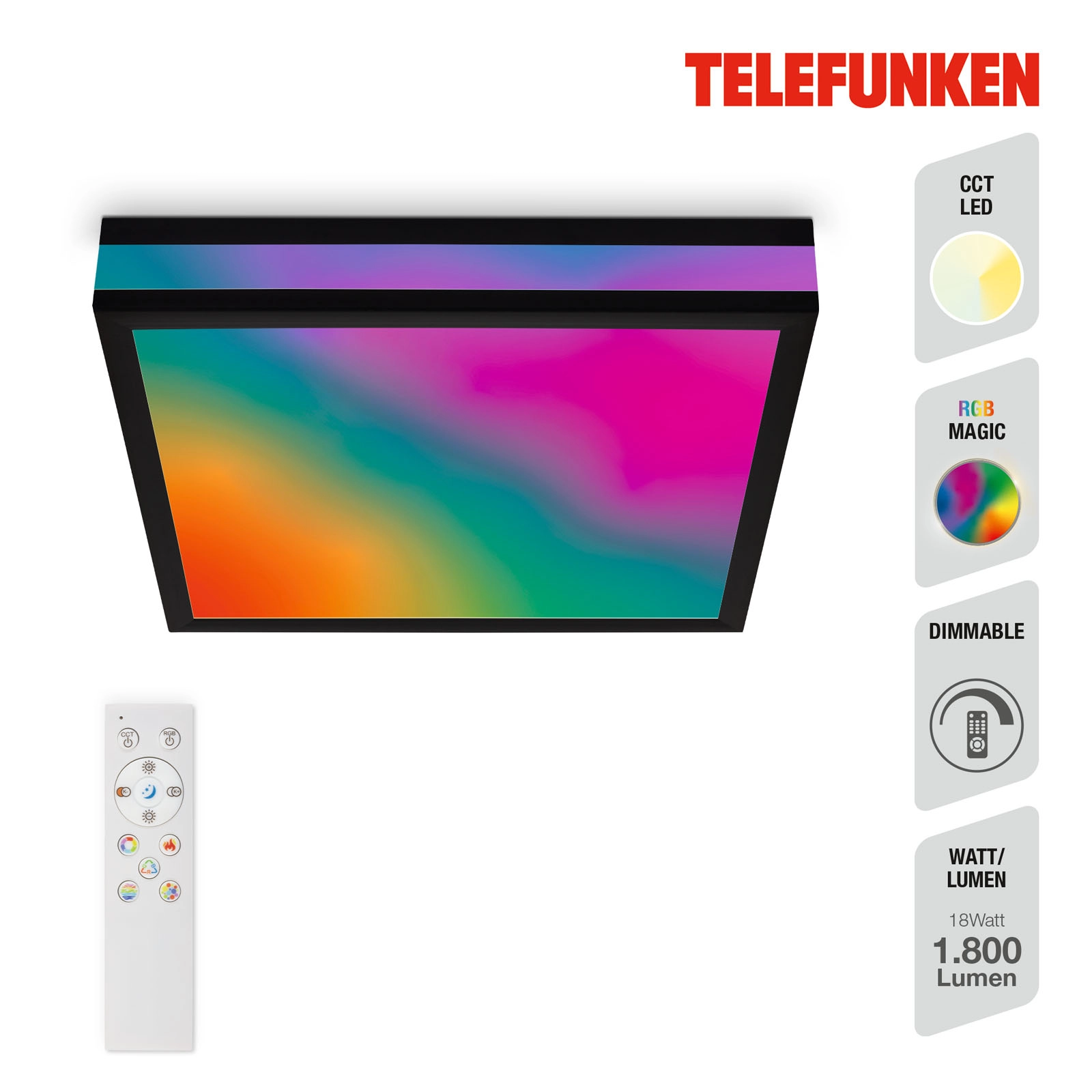 Magic CCT LED Panel mit RGB-LED, schwarz, LED