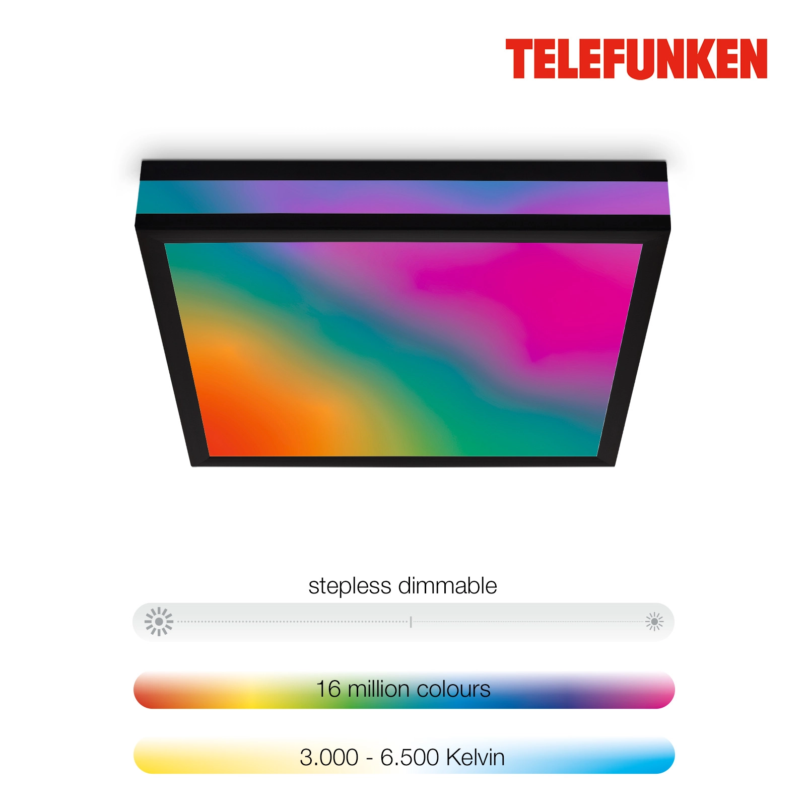 Magic CCT LED Panel mit RGB-LED, schwarz, LED