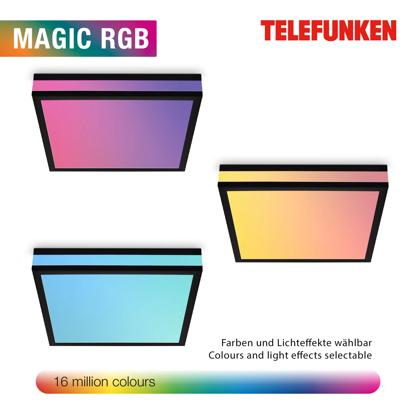 Magic CCT LED Panel mit RGB-LED, schwarz, LED