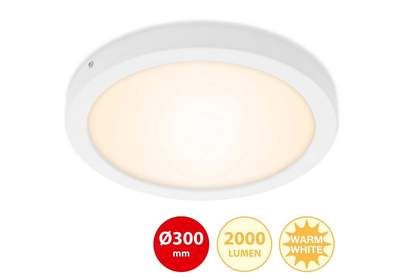 LED Deckenleuchte, Ø 30 cm, 21 W, Weiß