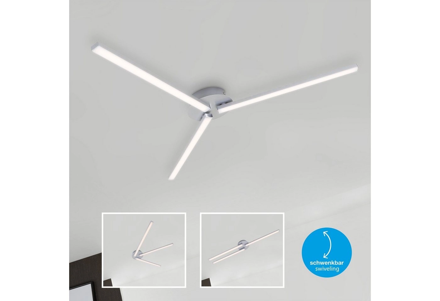 LED Deckenleuchte, 68,5 cm, 15 W, Alu