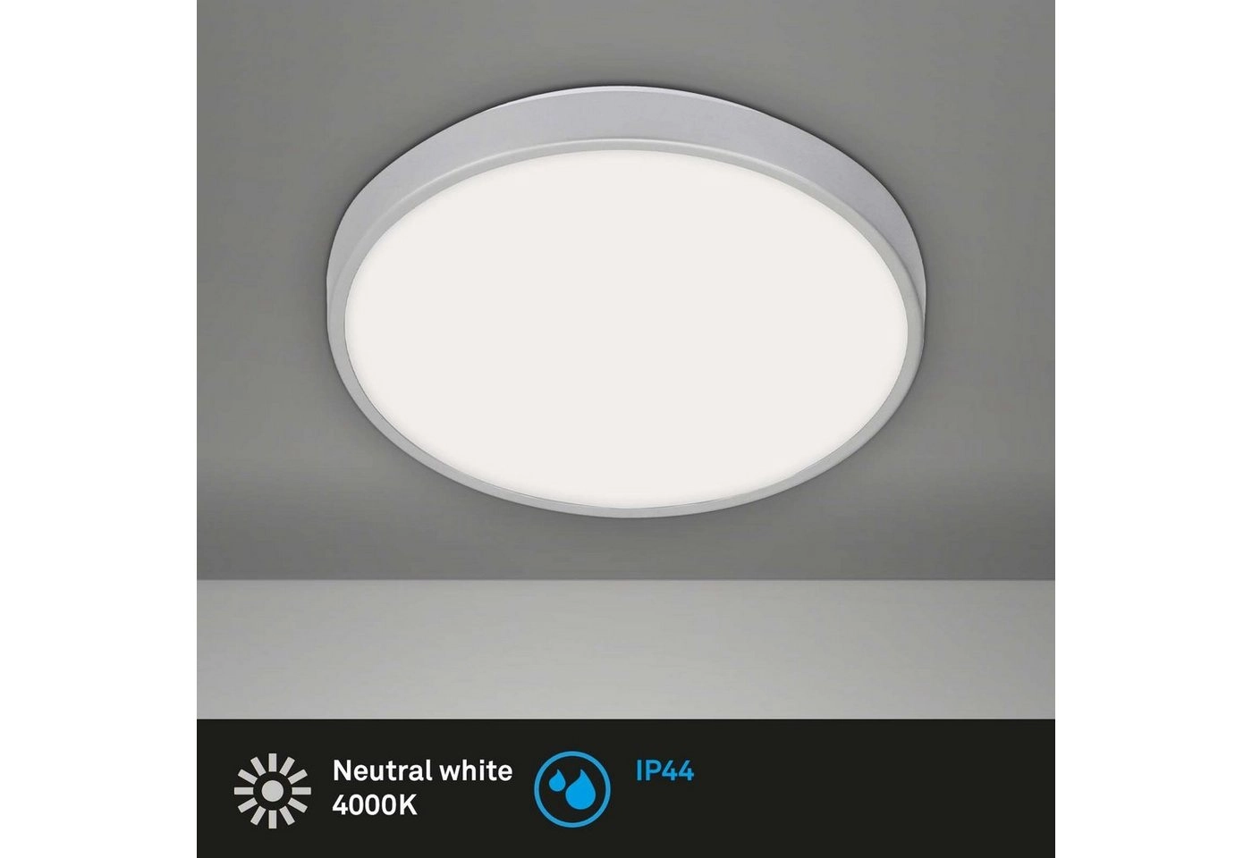 LED Deckenleuchte, Ø 29 cm, 15 W, Weiß-Chrom