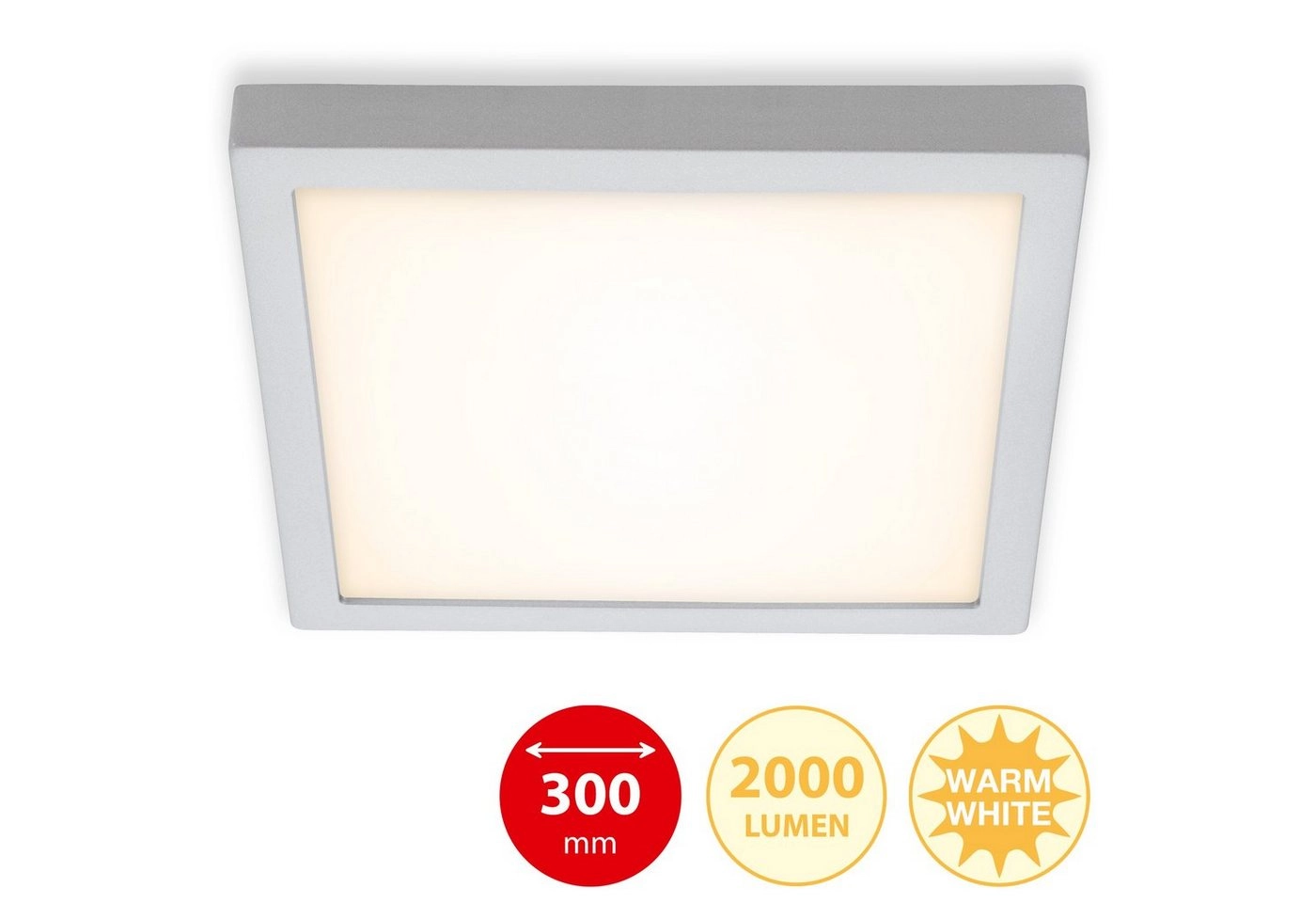 LED Deckenleuchte, 30 cm, 21 W, Chrom-Matt