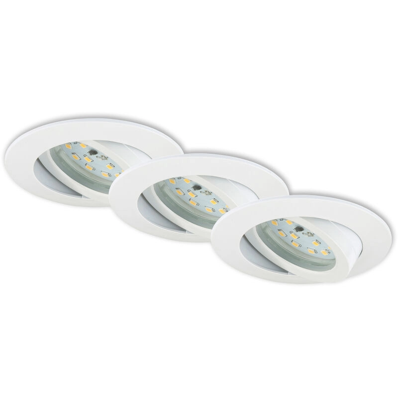 3er Set LED Einbauleuchte, Ø 8,2 cm, 5 W, Weiß