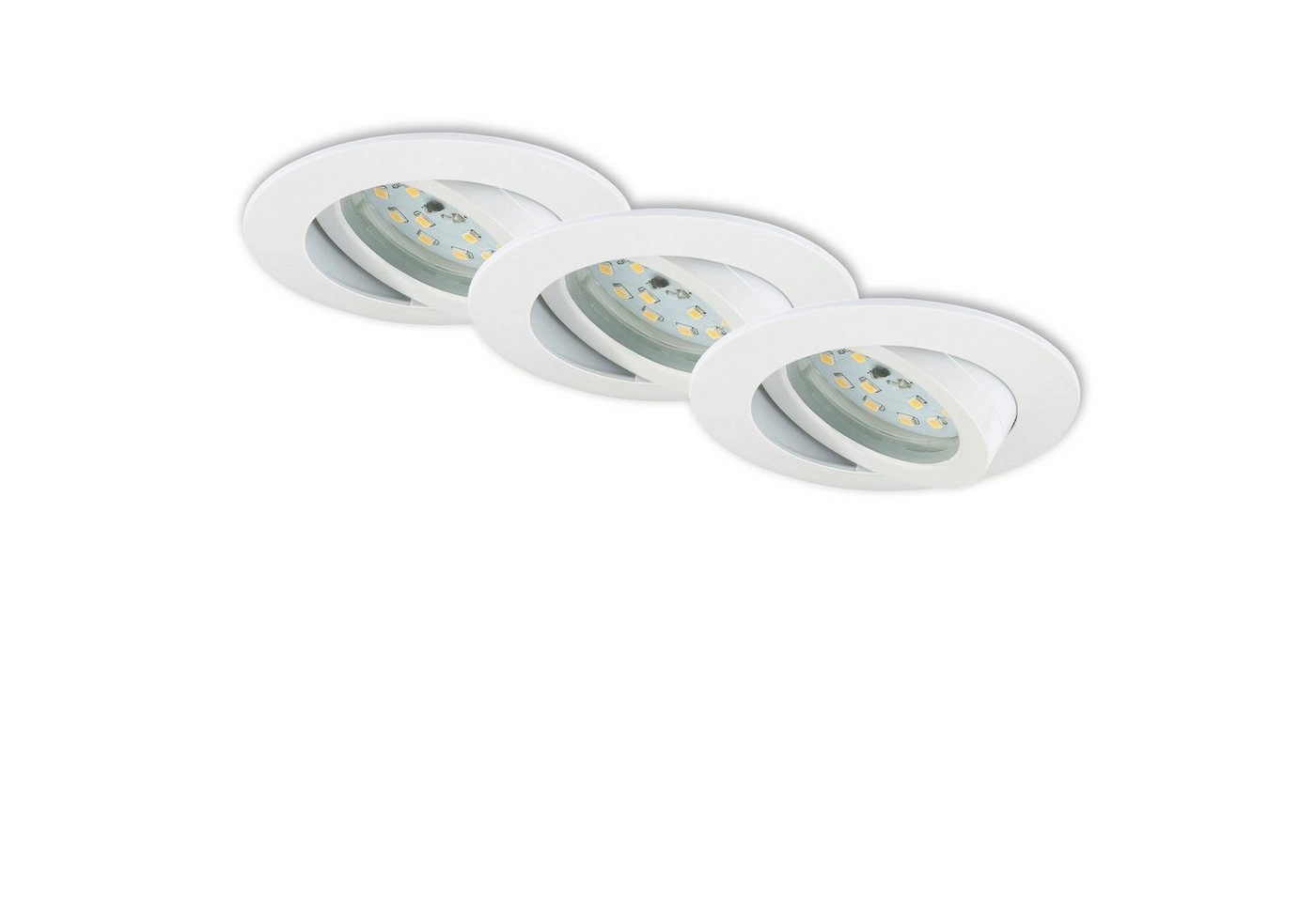 3er Set LED Einbauleuchte, Ø 8,2 cm, 5 W, Weiß