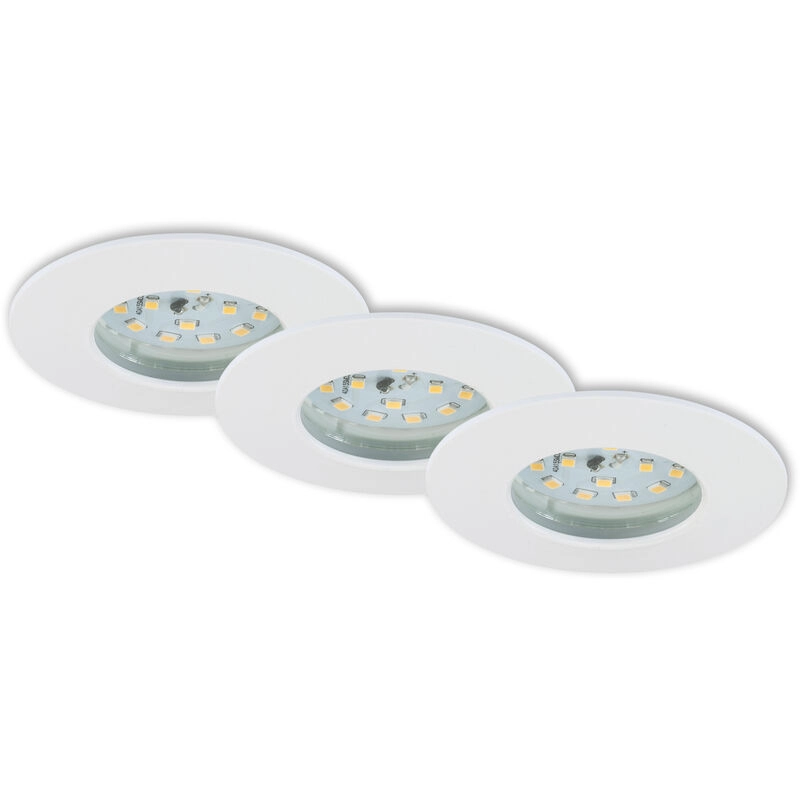 3er Set LED Einbauleuchte, Ø 7,5 cm, Weiß