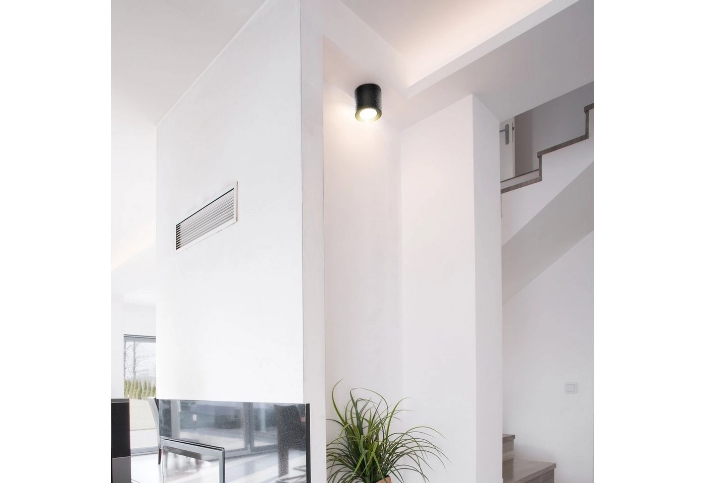 LED Aufbauleuchte, 10,5 cm, 5 W, Schwarz