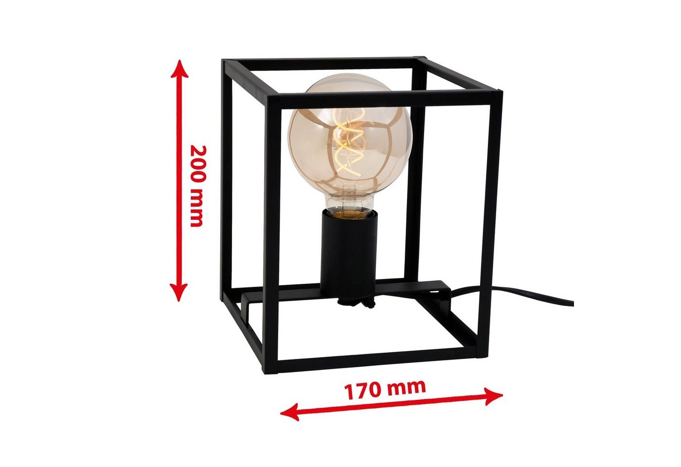 Tischleuchte, 17 cm, max. 40 W, Schwarz