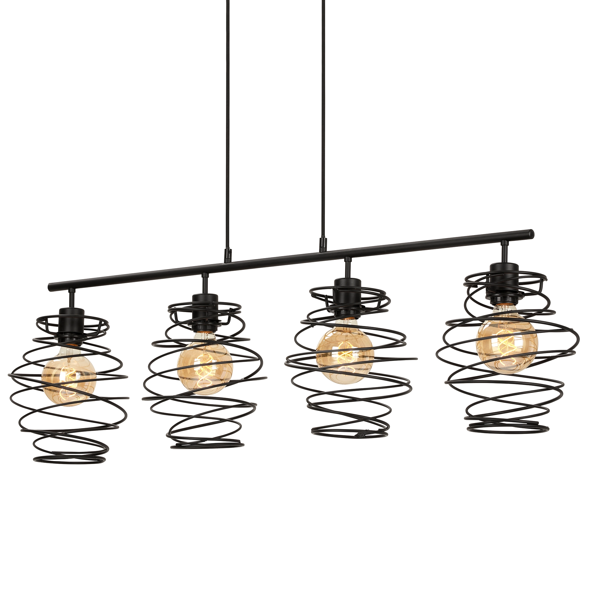 Pendelleuchte, 130 cm, max. 60 W, Schwarz