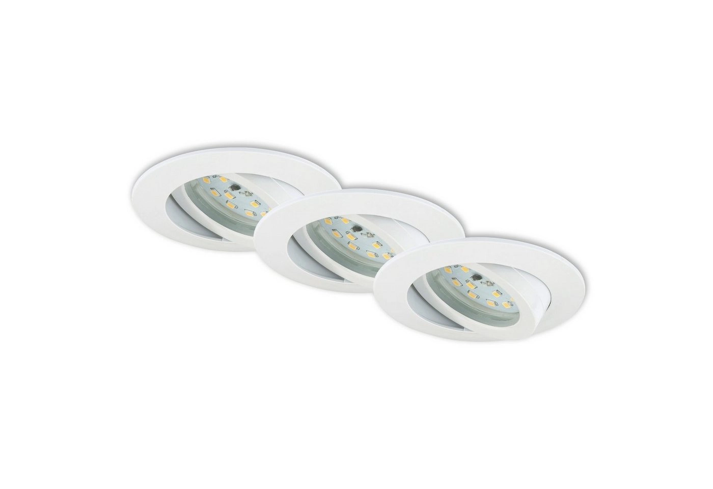 3er Set LED Einbauleuchte, Ø 8,2 cm, 5,5 W, Weiß