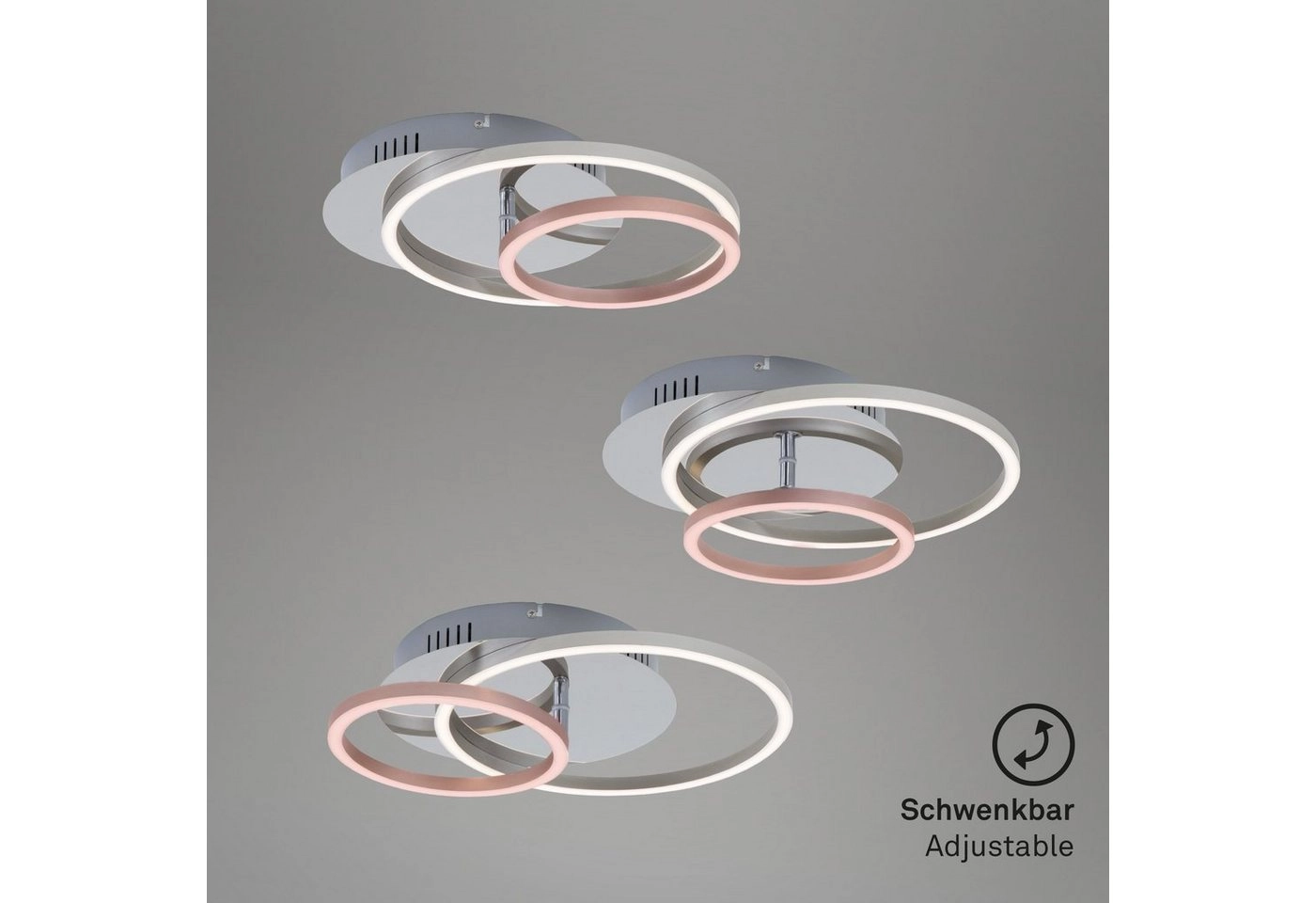 LED Deckenleuchte, 39 cm, 30 W, Alu-Chrom