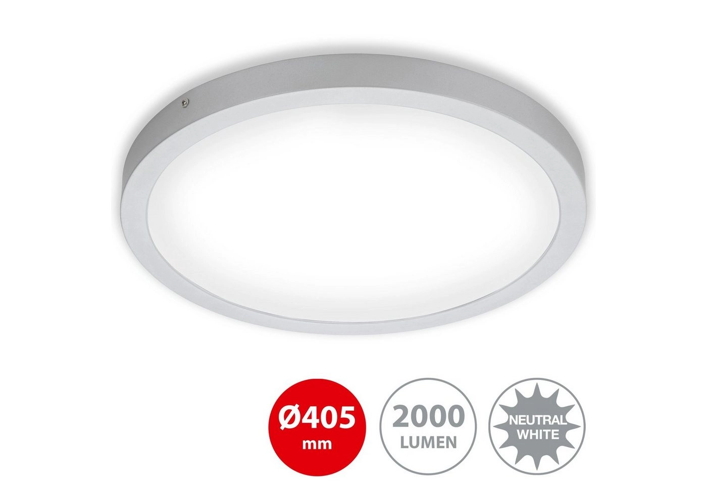 LED Deckenleuchte, Ø 40,5 , 24,5 W, Chrom-Matt