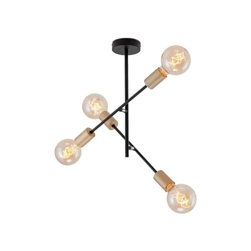 Deckenleuchte, 41 cm, max. 60 W, Schwarz-Gold